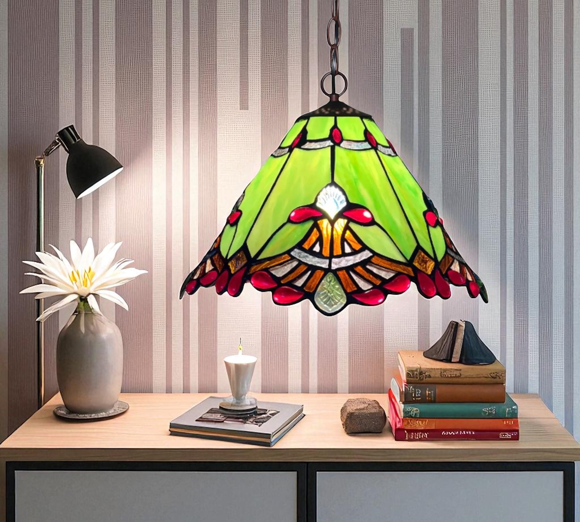 CDH 12" Tiffany Pendant Lamp 30cm shade (12001G_C)