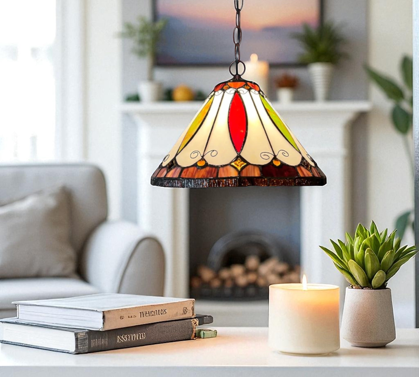 CDH 12" Tiffany Pendant Lamp 30cm shade (12002C)