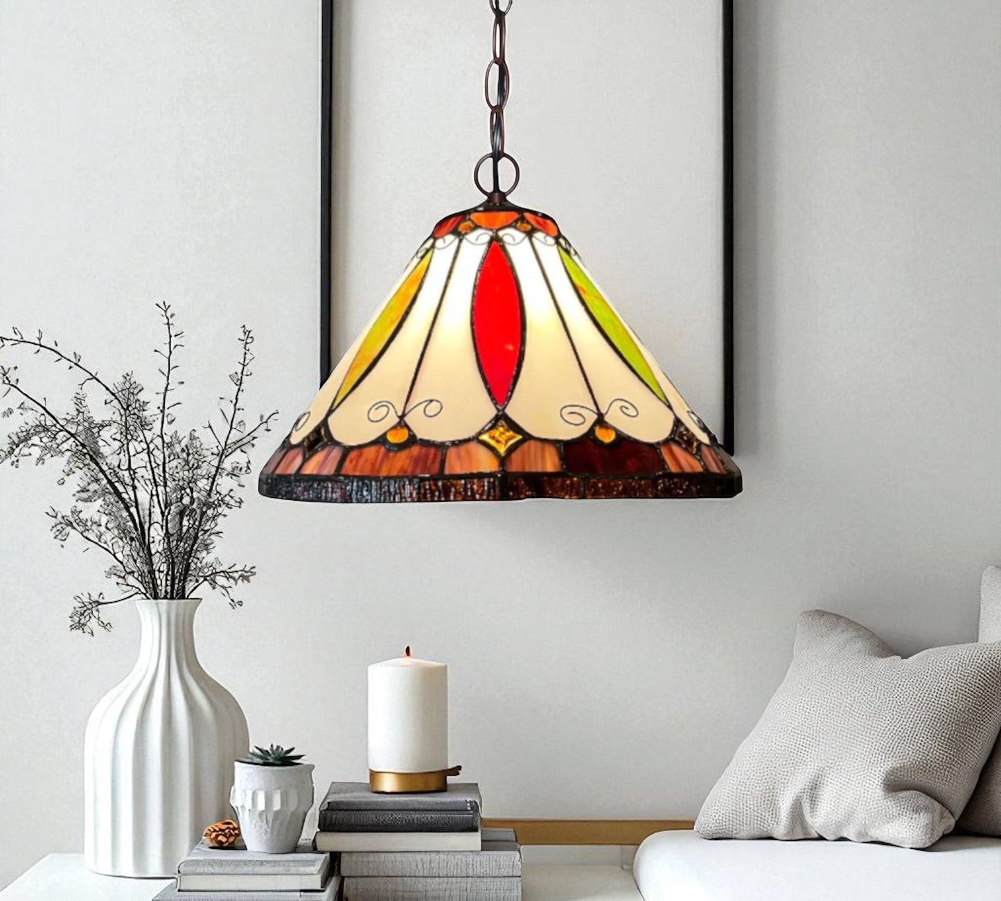 CDH 12" Tiffany Pendant Lamp 30cm shade (12002C)