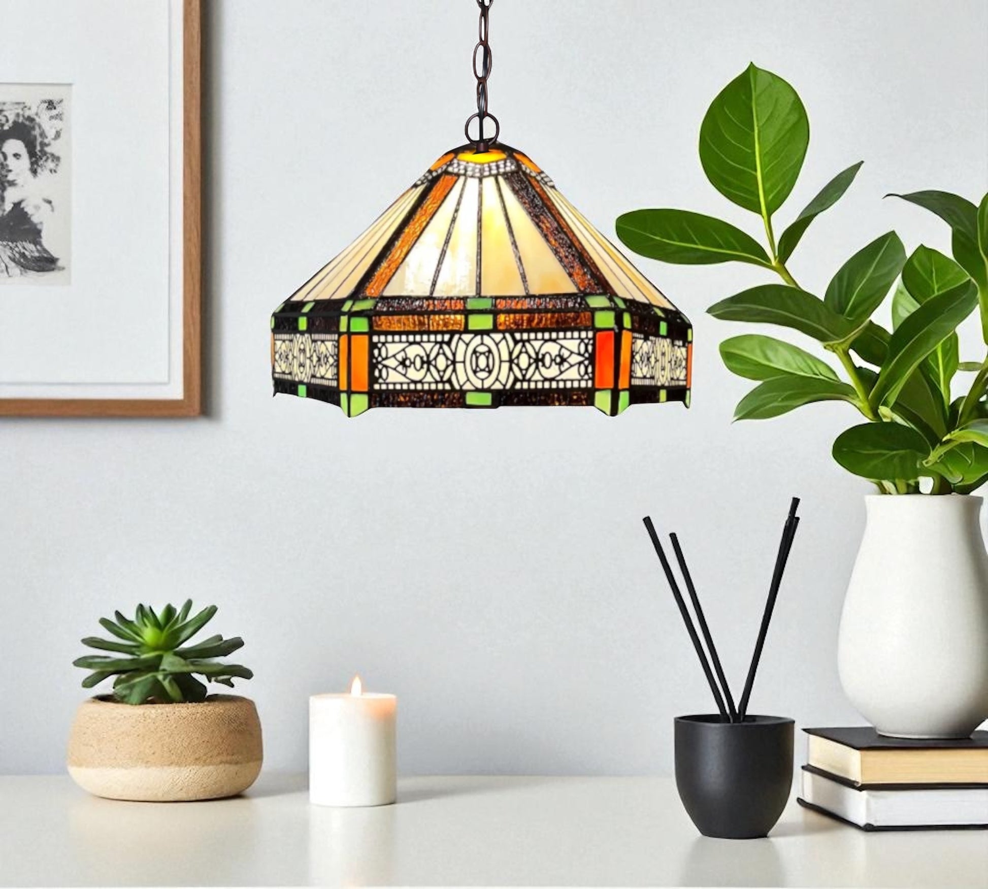 CDH 12" Tiffany Pendant Lamp 30cm shade (12004C)