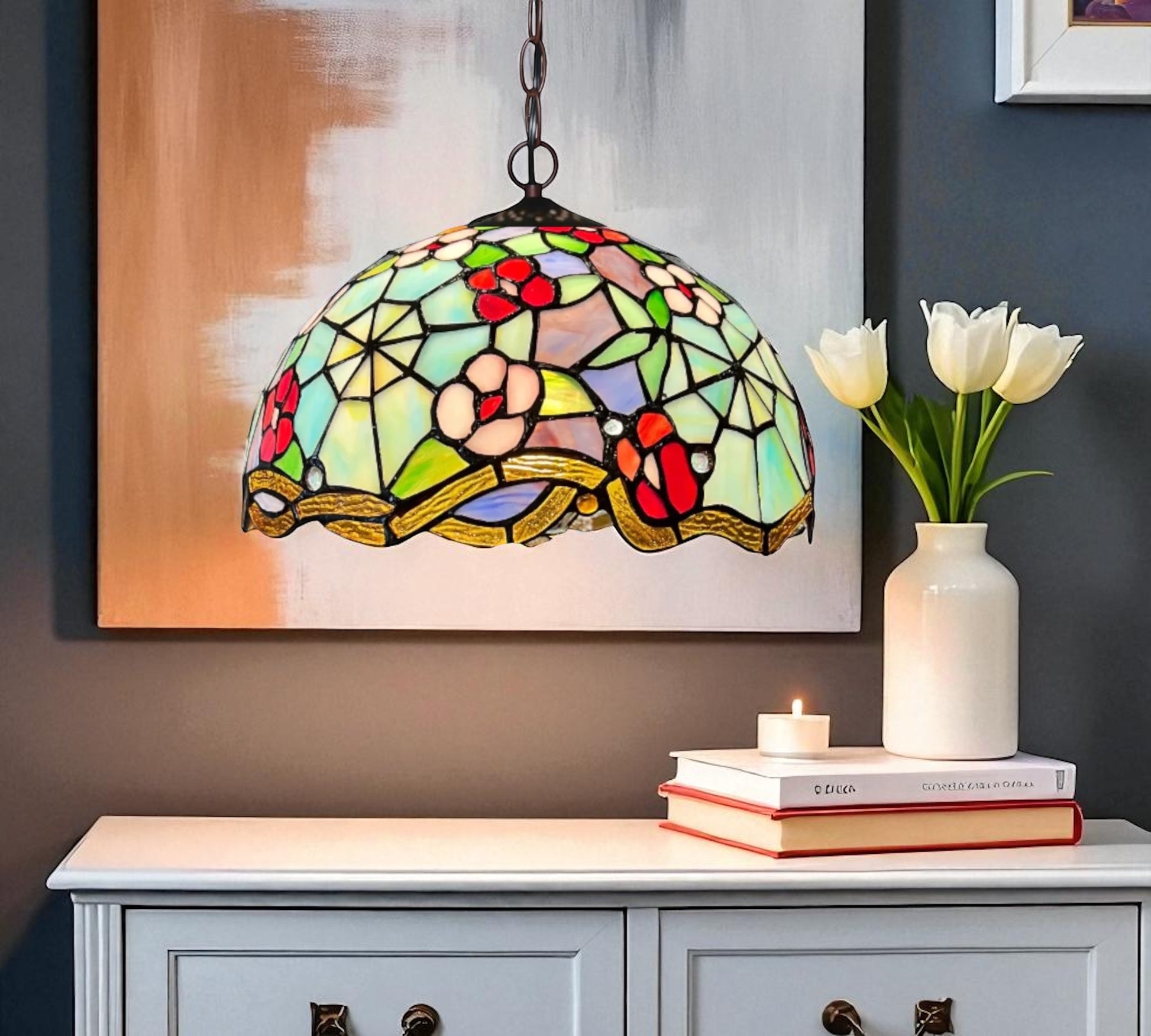 CDH 12" Tiffany Pendant Lamp 30cm shade (12008C)