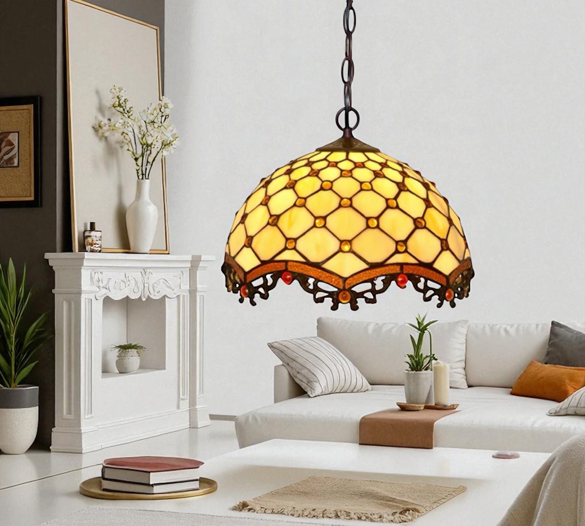 CDH 12" Tiffany Pendant Lamp 30cm shade (12010C)