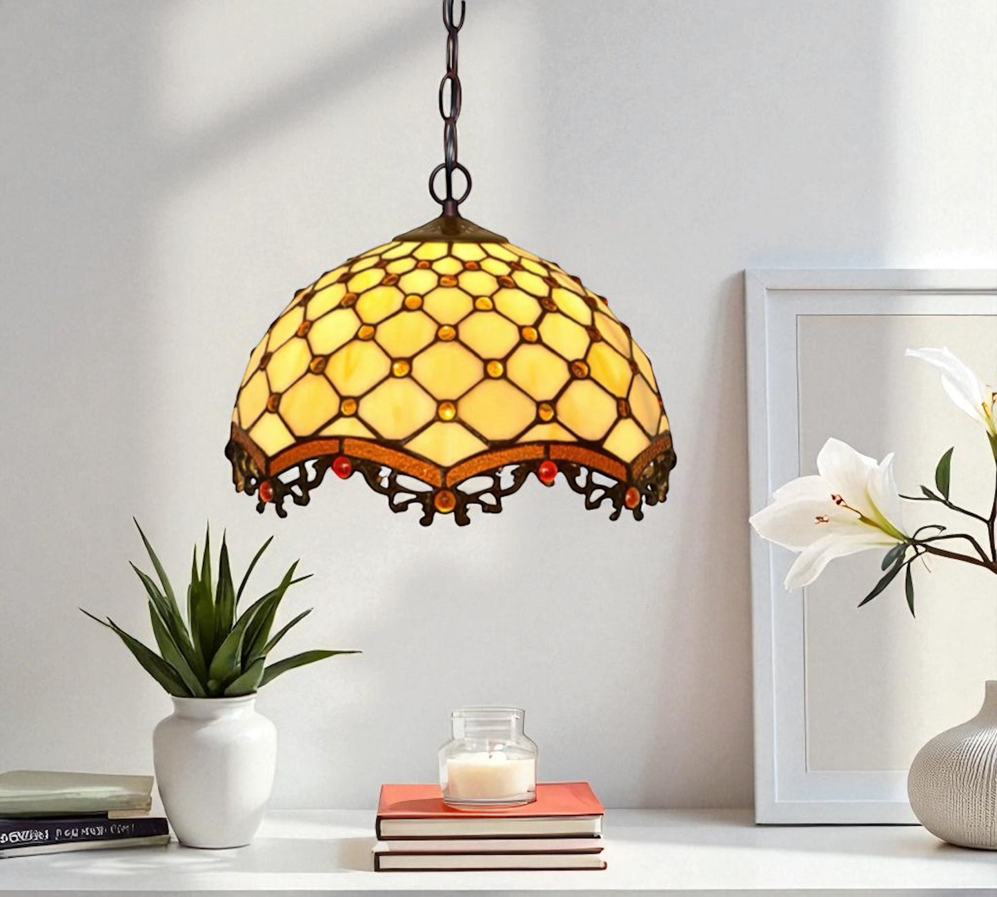 CDH 12" Tiffany Pendant Lamp 30cm shade (12010C)