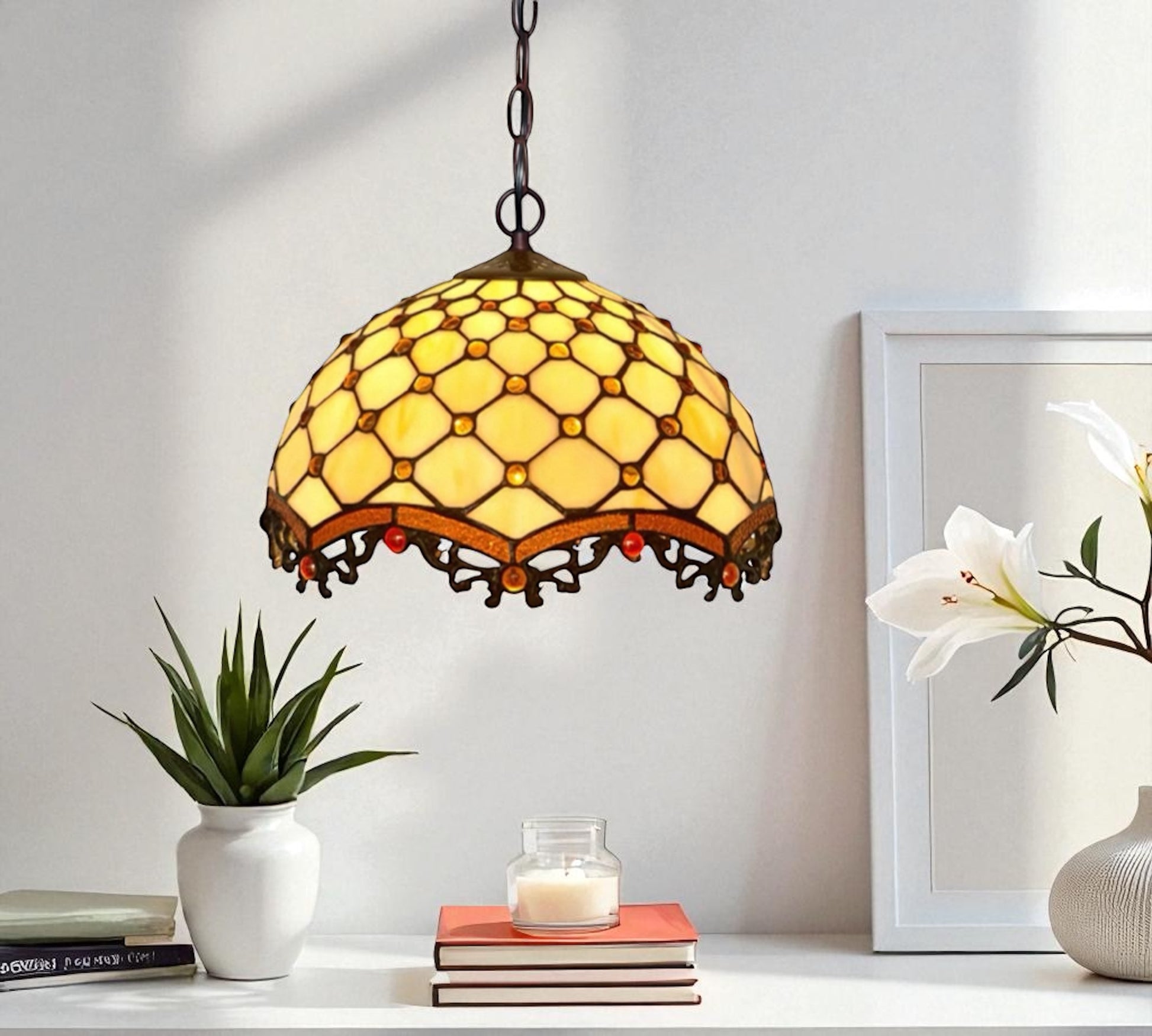 CDH 12" Tiffany Pendant Lamp 30cm shade (12010C)