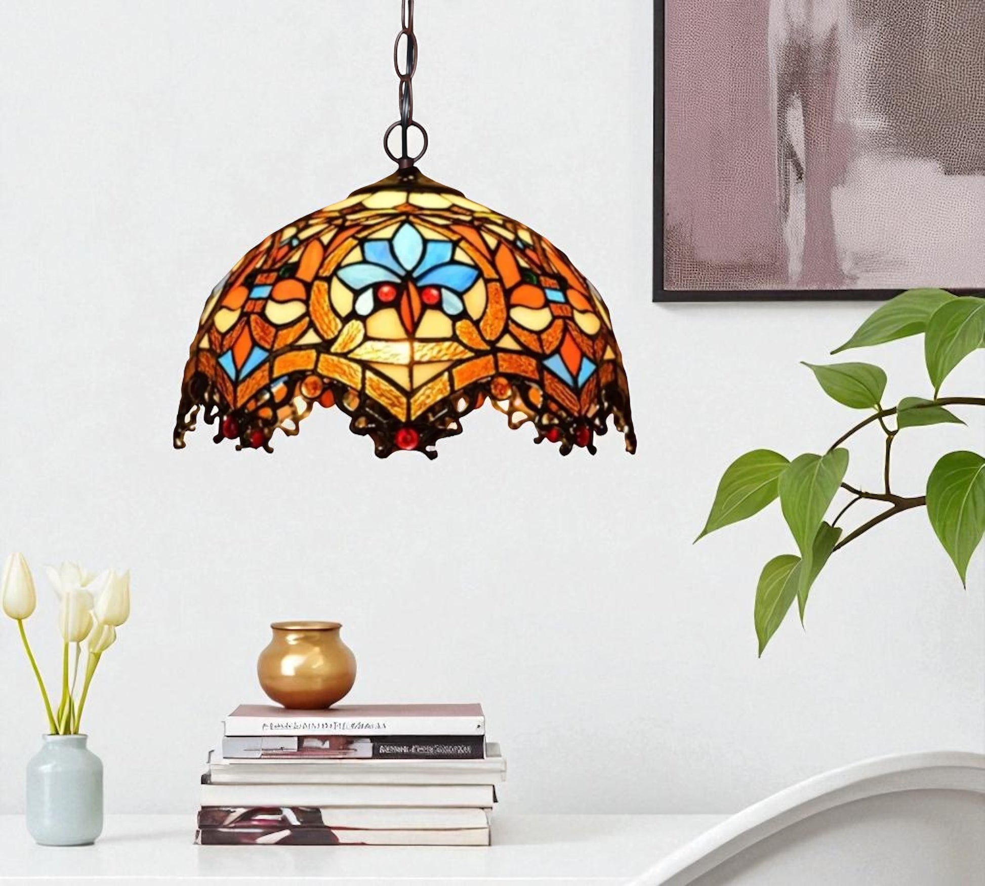 CDH 12" Tiffany Pendant Lamp 30cm shade (12011C)