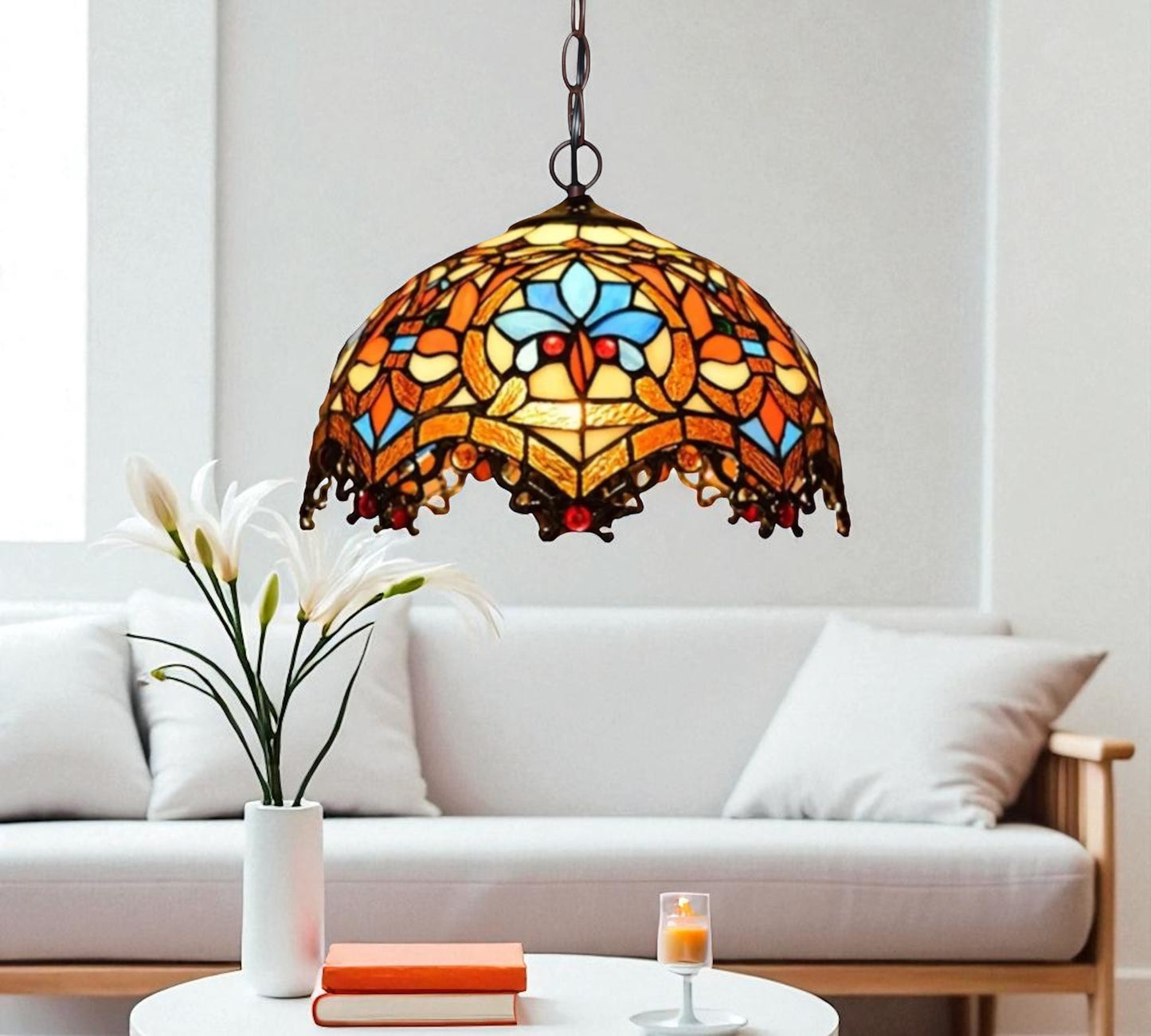 CDH 12" Tiffany Pendant Lamp 30cm shade (12011C)