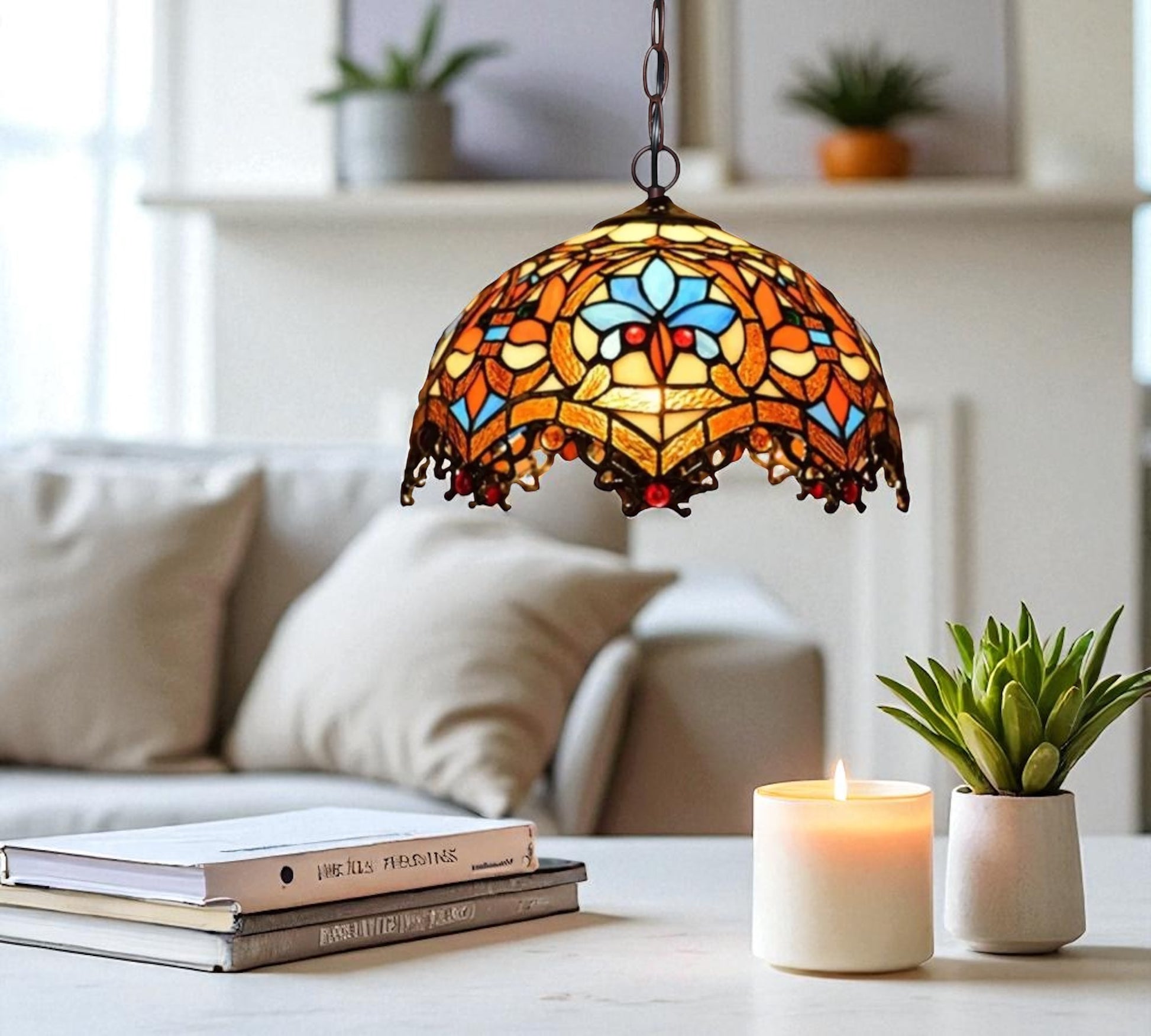 CDH 12" Tiffany Pendant Lamp 30cm shade (12011C)