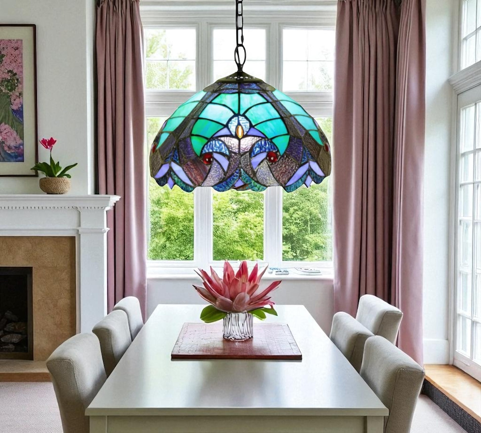 CDH 12" Tiffany Pendant Lamp 30cm shade (12013C)