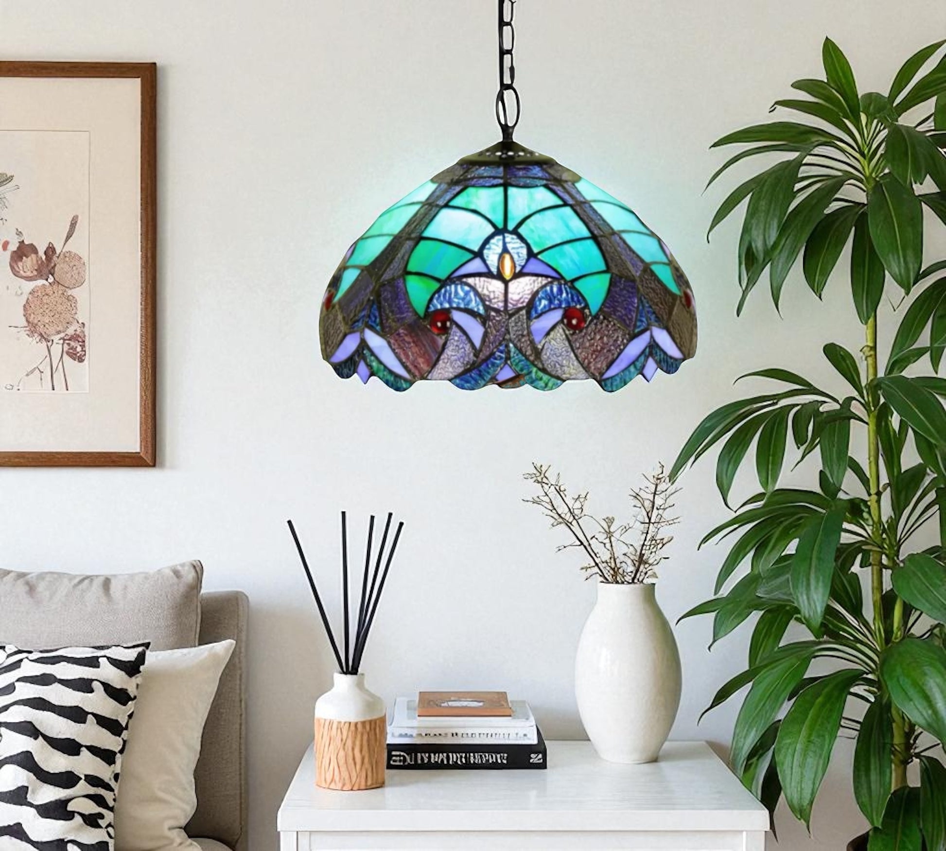 CDH 12" Tiffany Pendant Lamp 30cm shade (12013C)