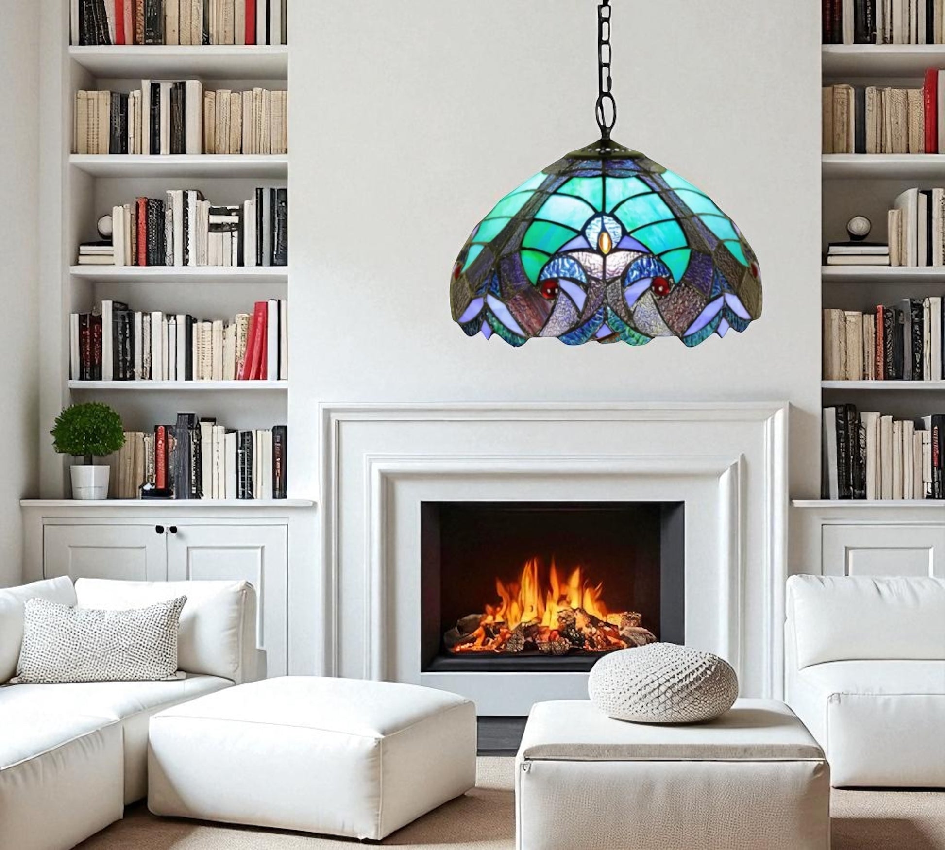 CDH 12" Tiffany Pendant Lamp 30cm shade (12013C)