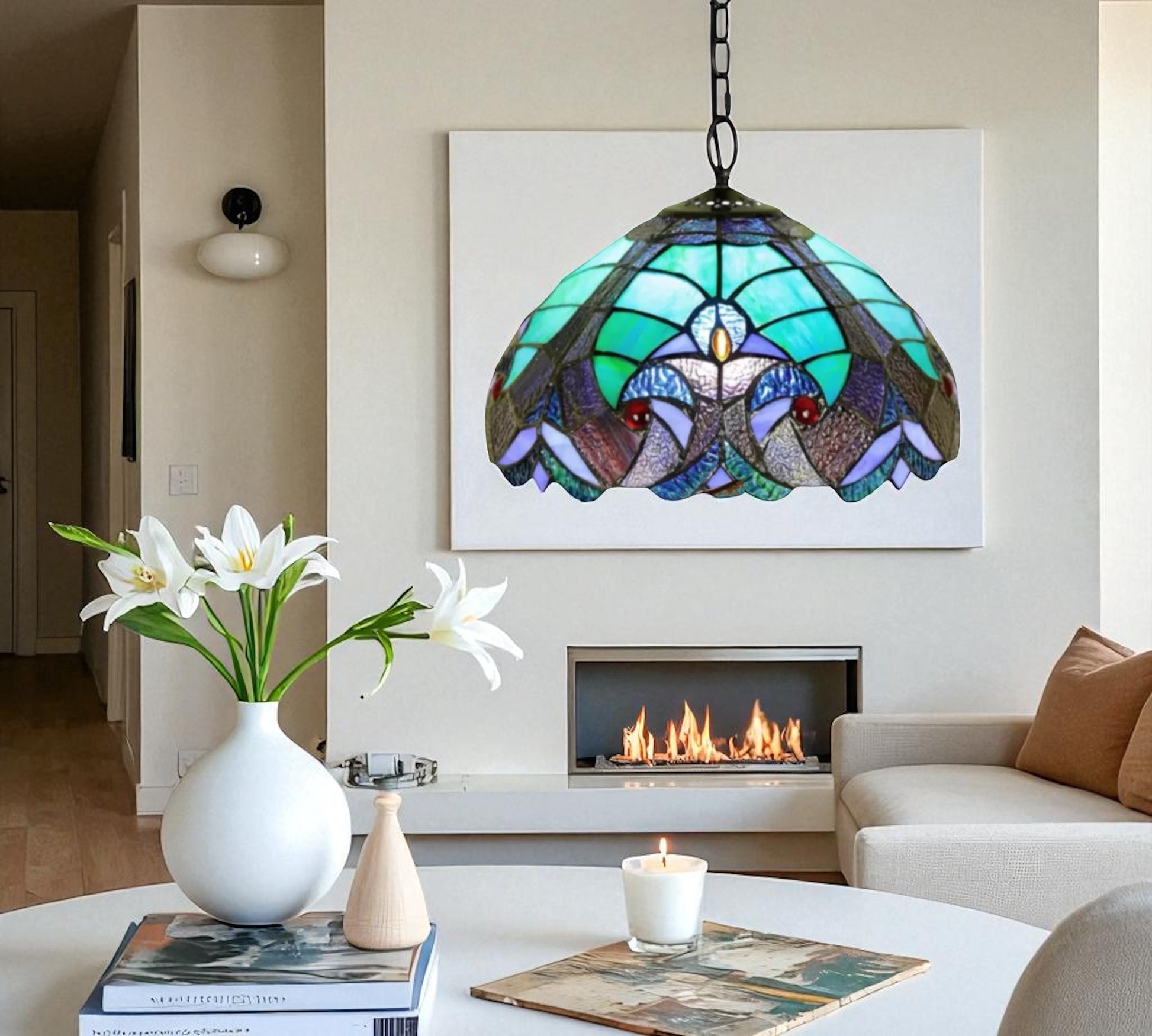 CDH 12" Tiffany Pendant Lamp 30cm shade (12013C)