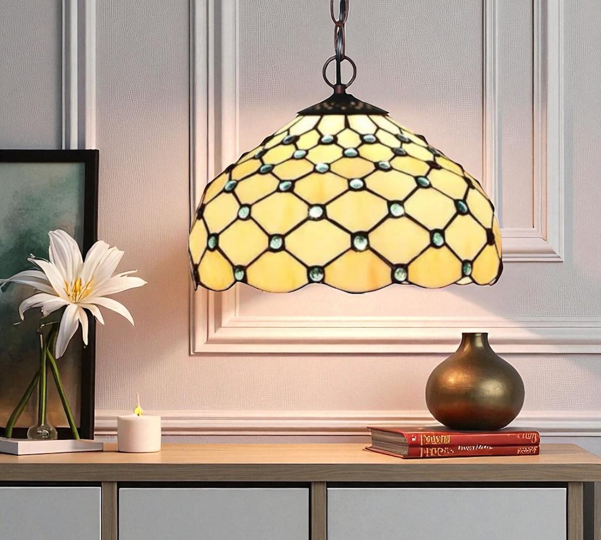 CDH 12" Tiffany Pendant Lamp 30cm shade (12021C)