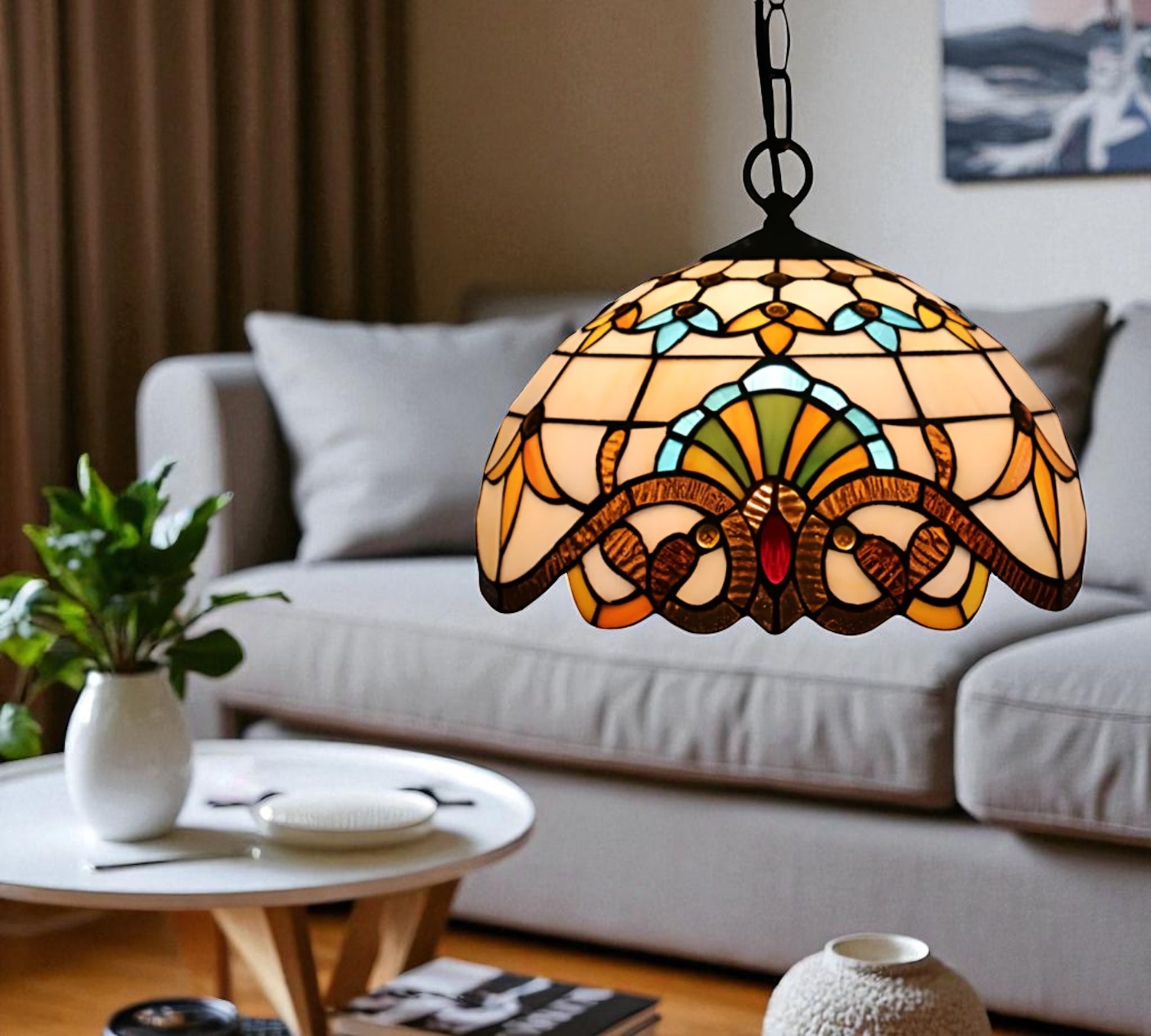 CDH 12" Tiffany Pendant Lamp 30cm shade (12025C)