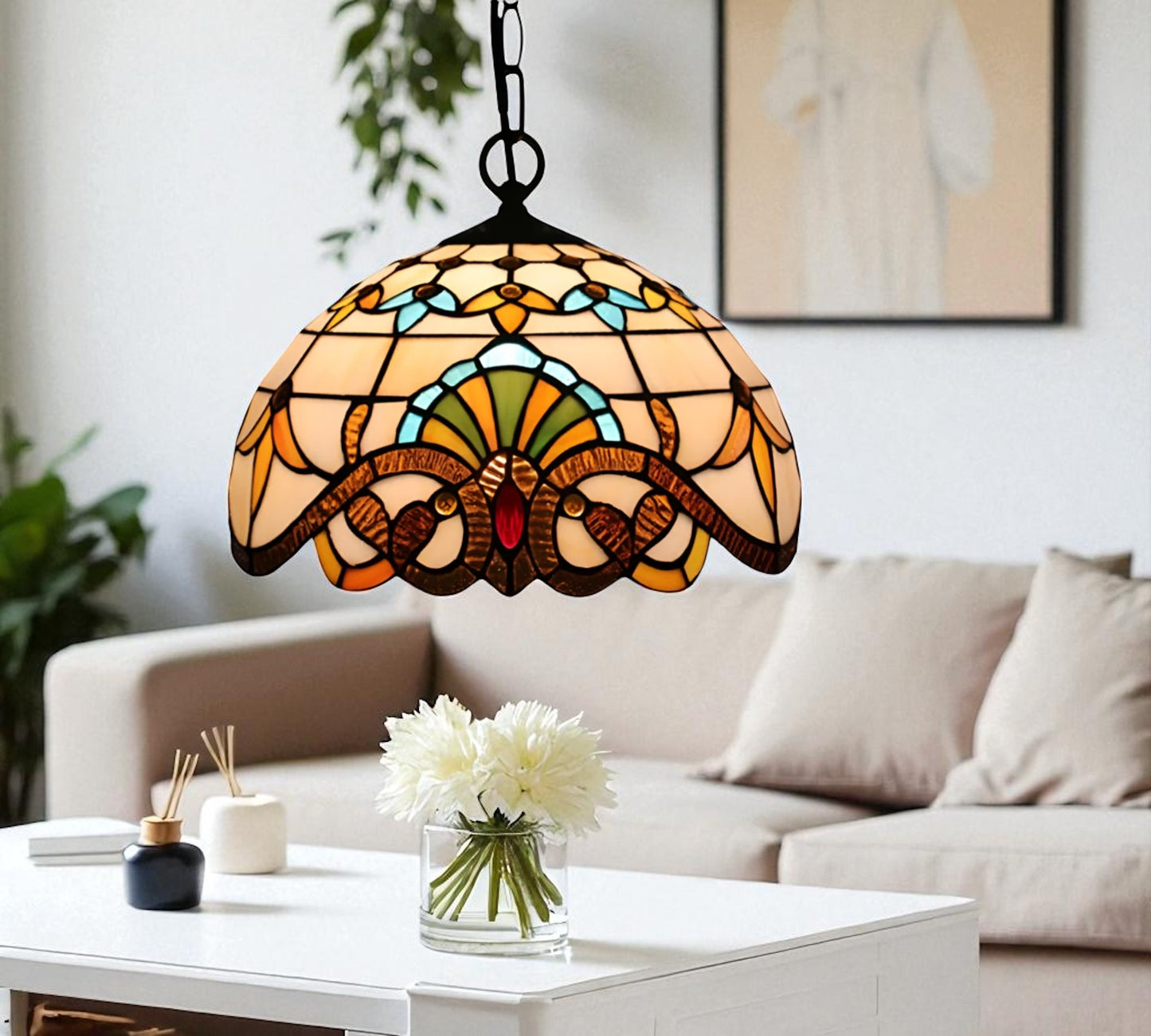CDH 12" Tiffany Pendant Lamp 30cm shade (12025C)