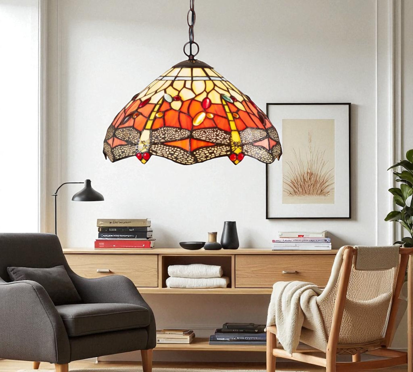 CDH 12" Tiffany Pendant Lamp 30cm shade (12035TC)