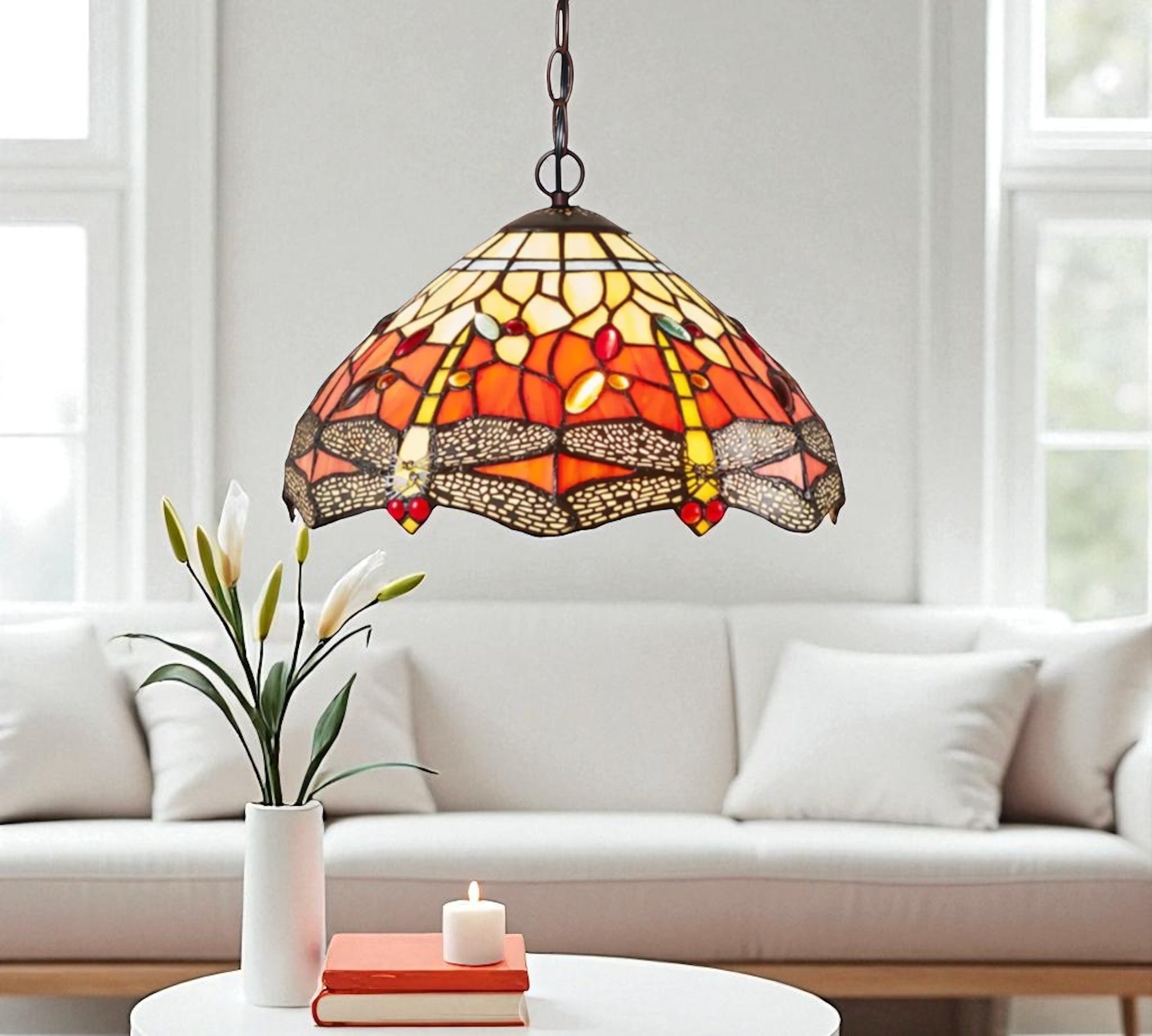 CDH 12" Tiffany Pendant Lamp 30cm shade (12035TC)