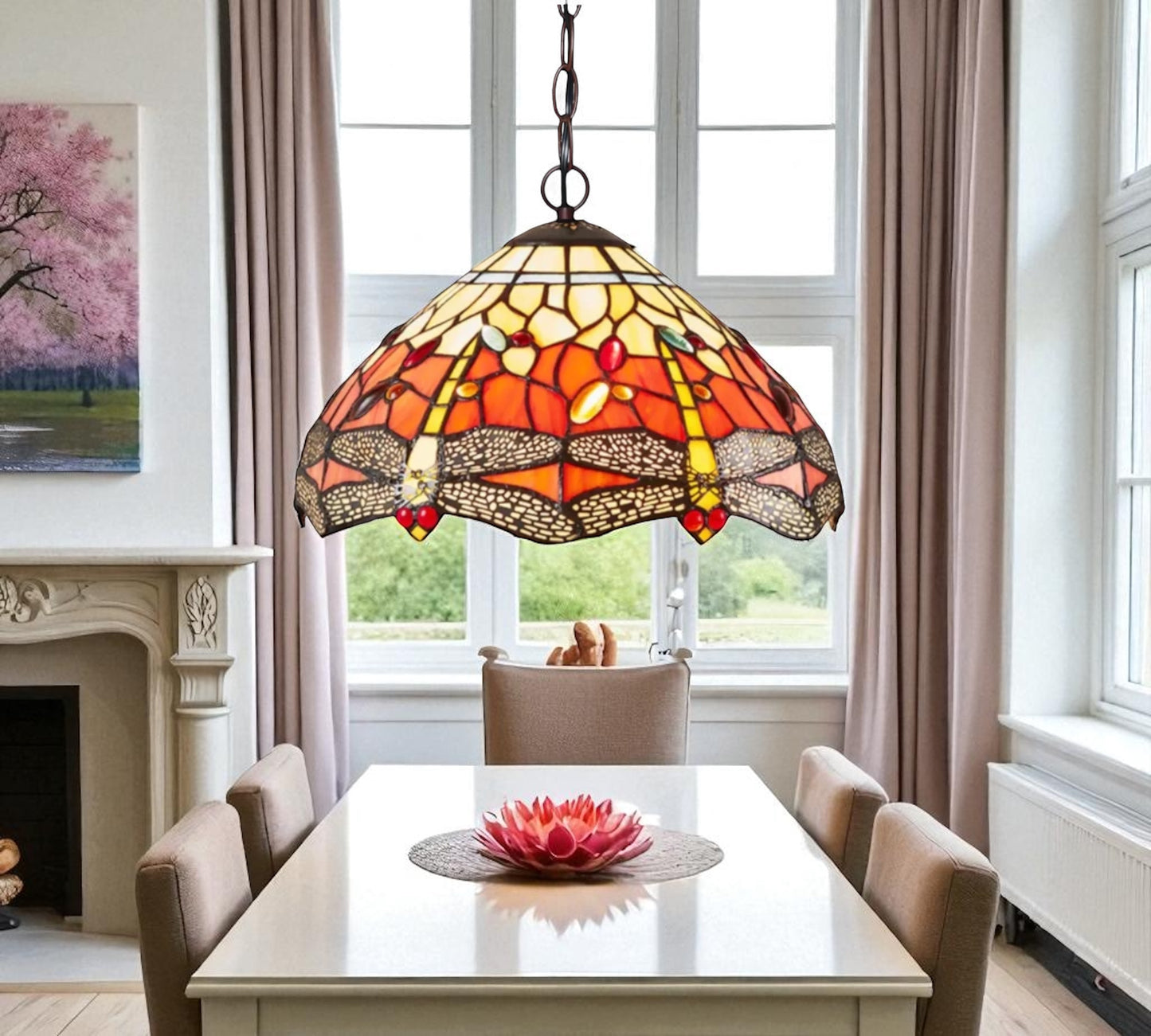 CDH 12" Tiffany Pendant Lamp 30cm shade (12035TC)