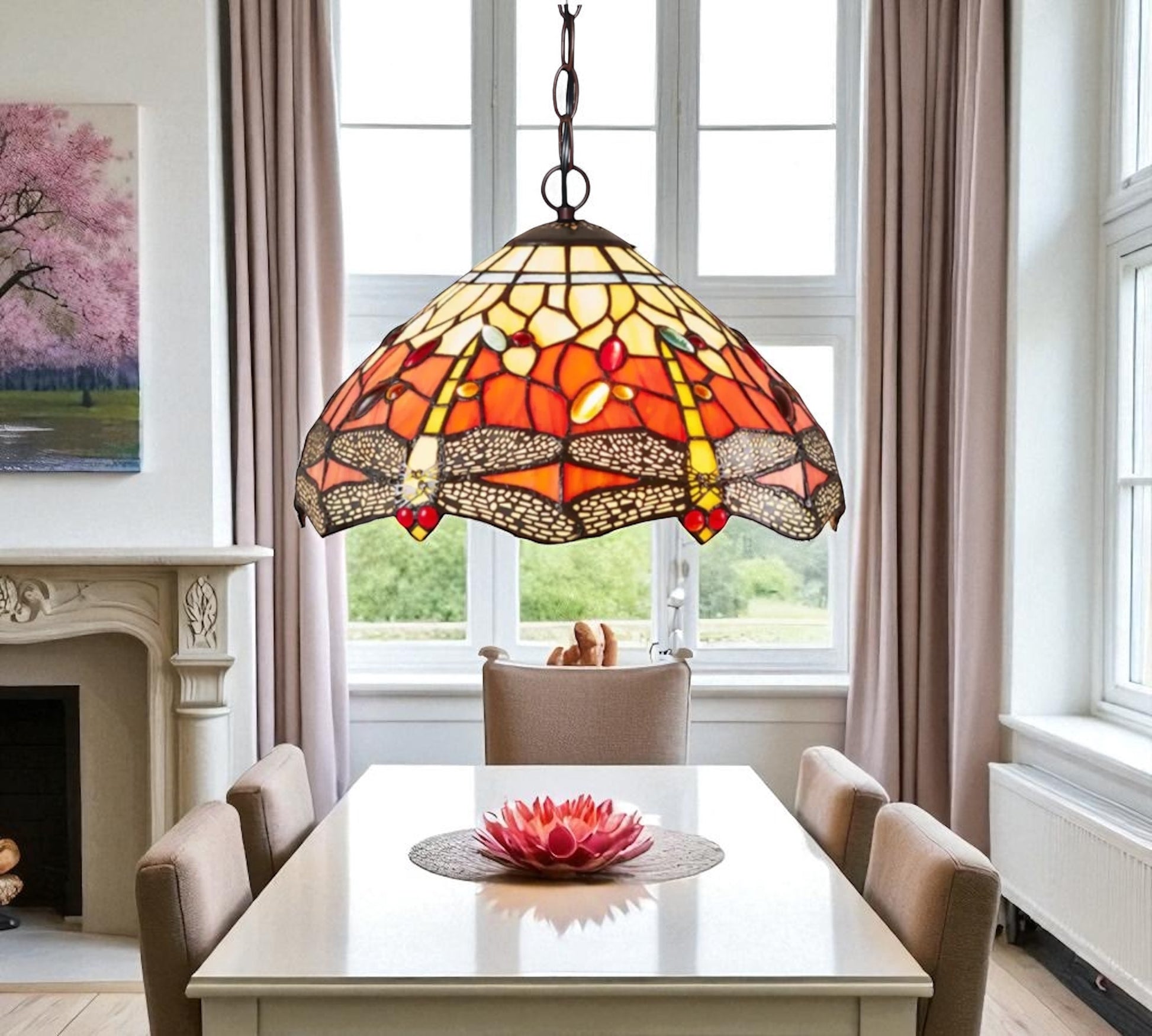 CDH 12" Tiffany Pendant Lamp 30cm shade (12035TC)