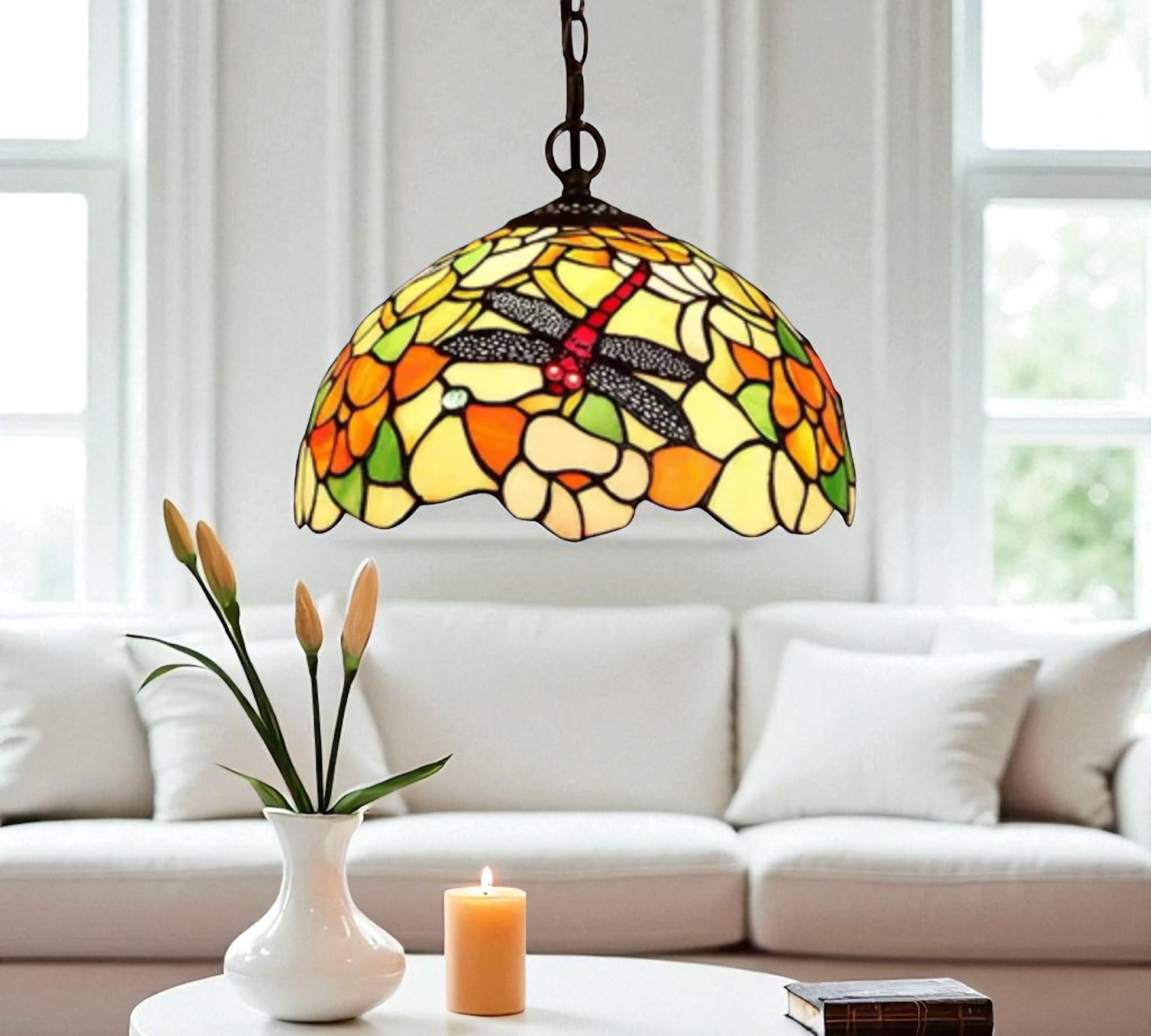 CDH 12" Tiffany Pendant Lamp 30cm shade (12043C)