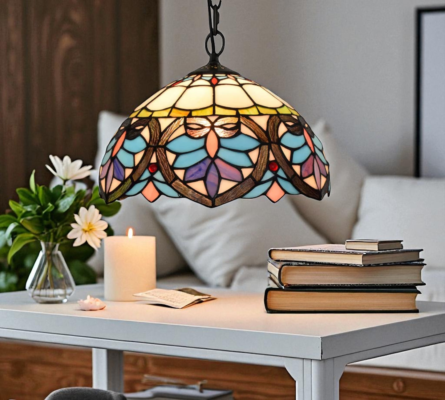 CDH 12" Tiffany Pendant Lamp 30cm shade (12045C)