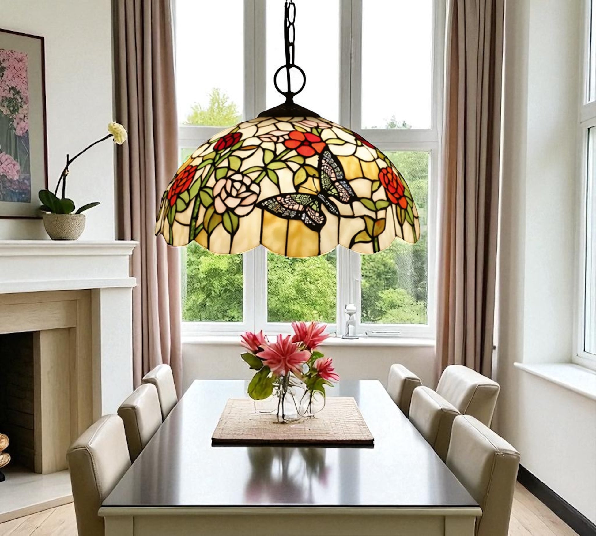 CDH 12" Tiffany Pendant Lamp 30cm shade (12051C)