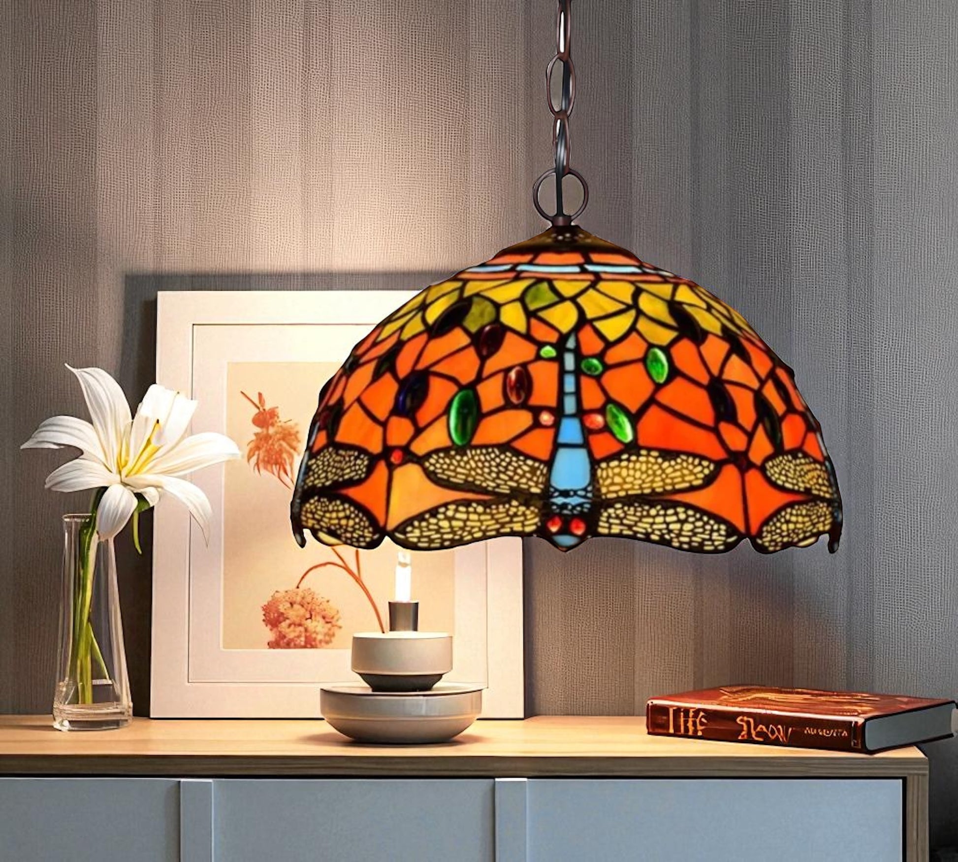 CDH 12" Tiffany Pendant Lamp 30cm shade (12062C)