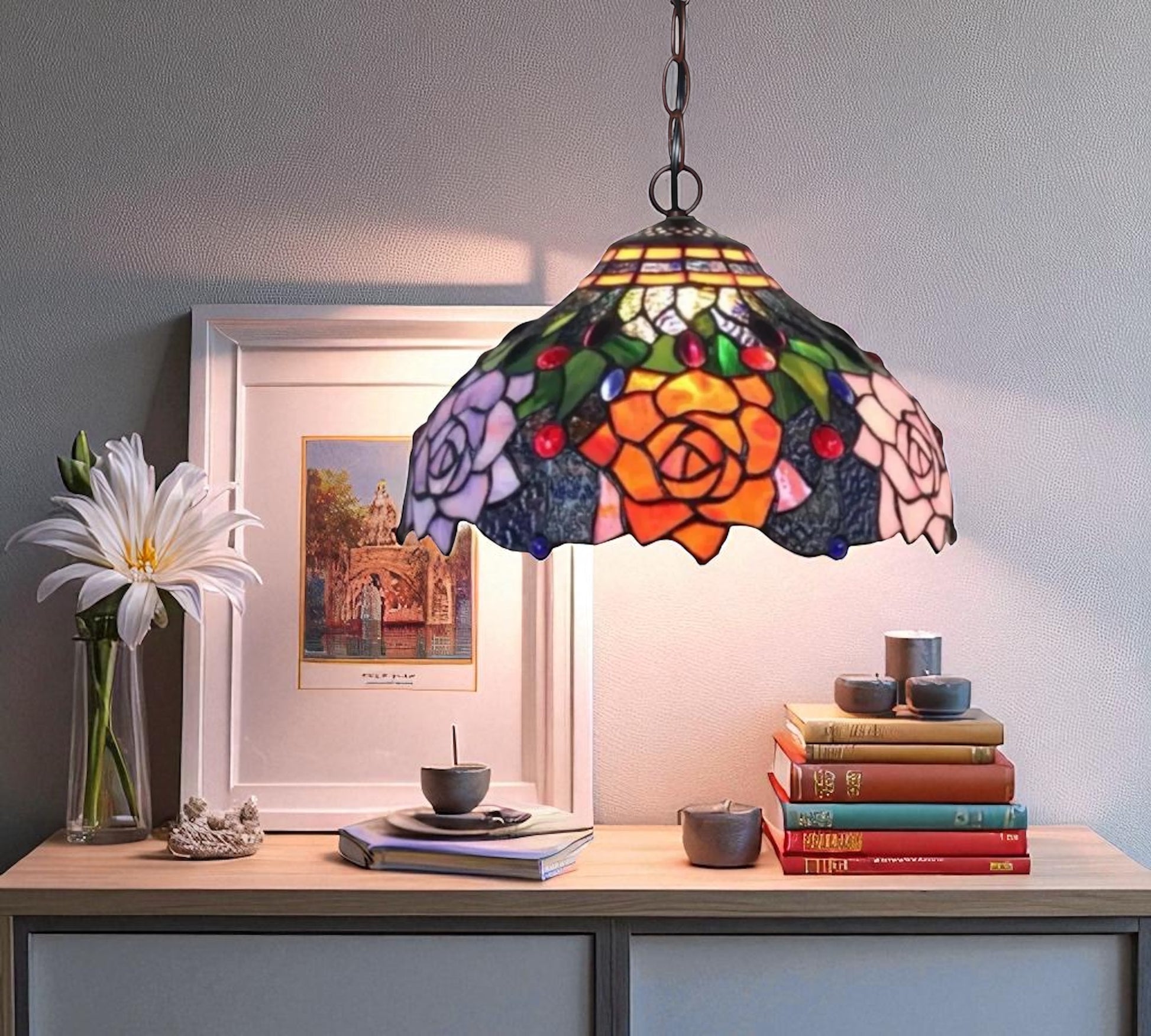 CDH 12" Tiffany Pendant Lamp 30cm shade (12063C)