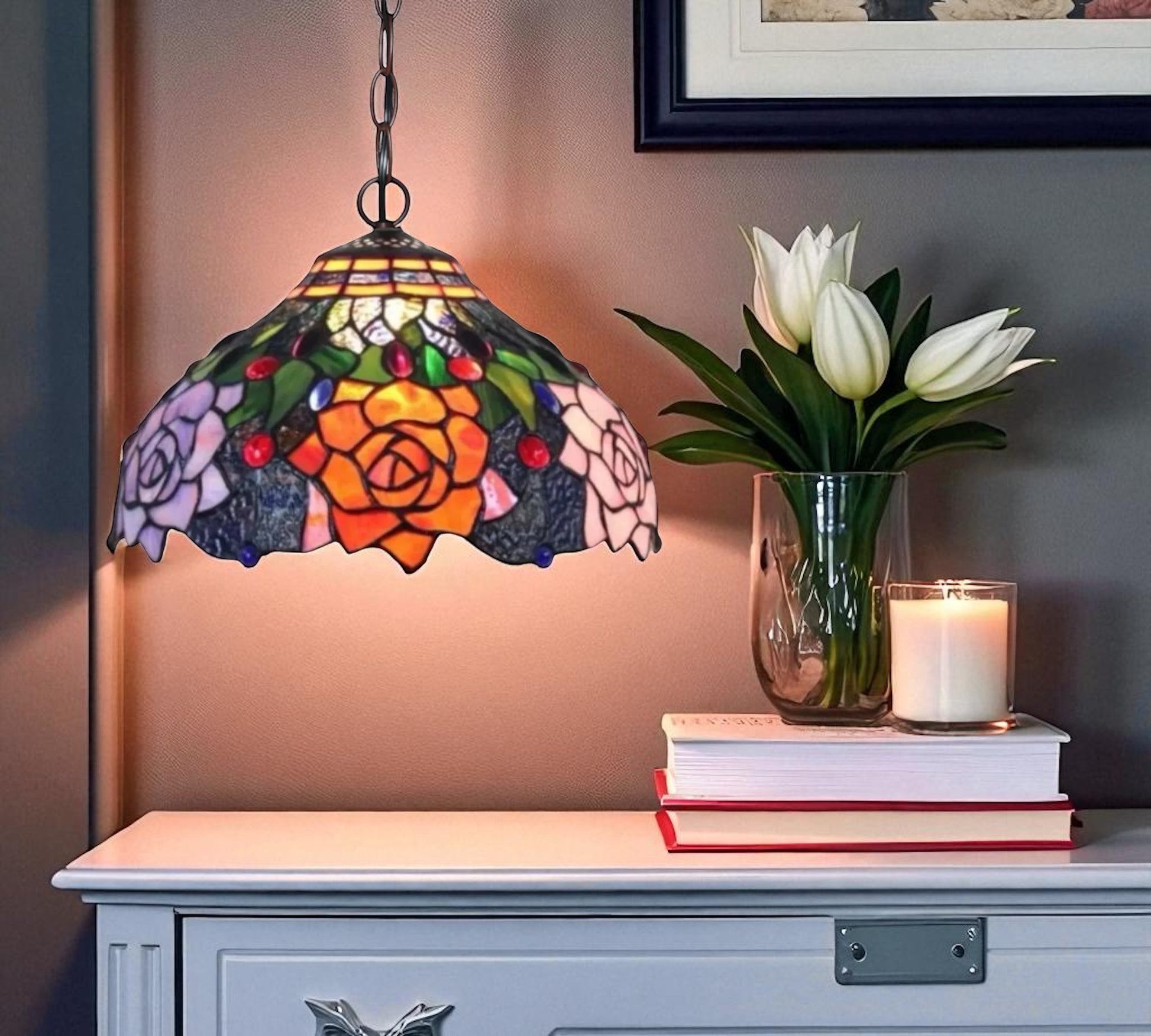 CDH 12" Tiffany Pendant Lamp 30cm shade (12063C)