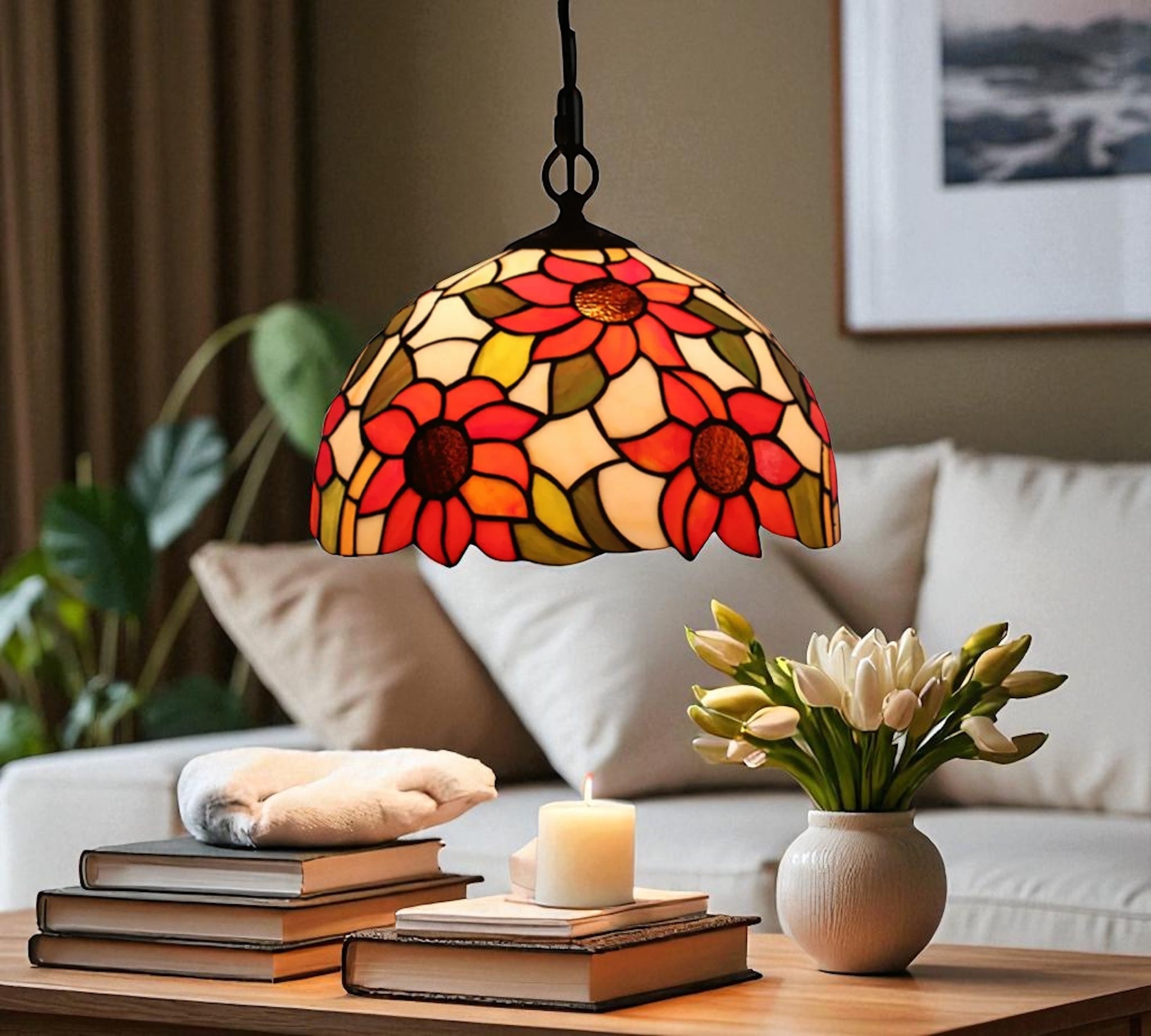 CDH 12" Tiffany Pendant Lamp 30cm shade (12068C)