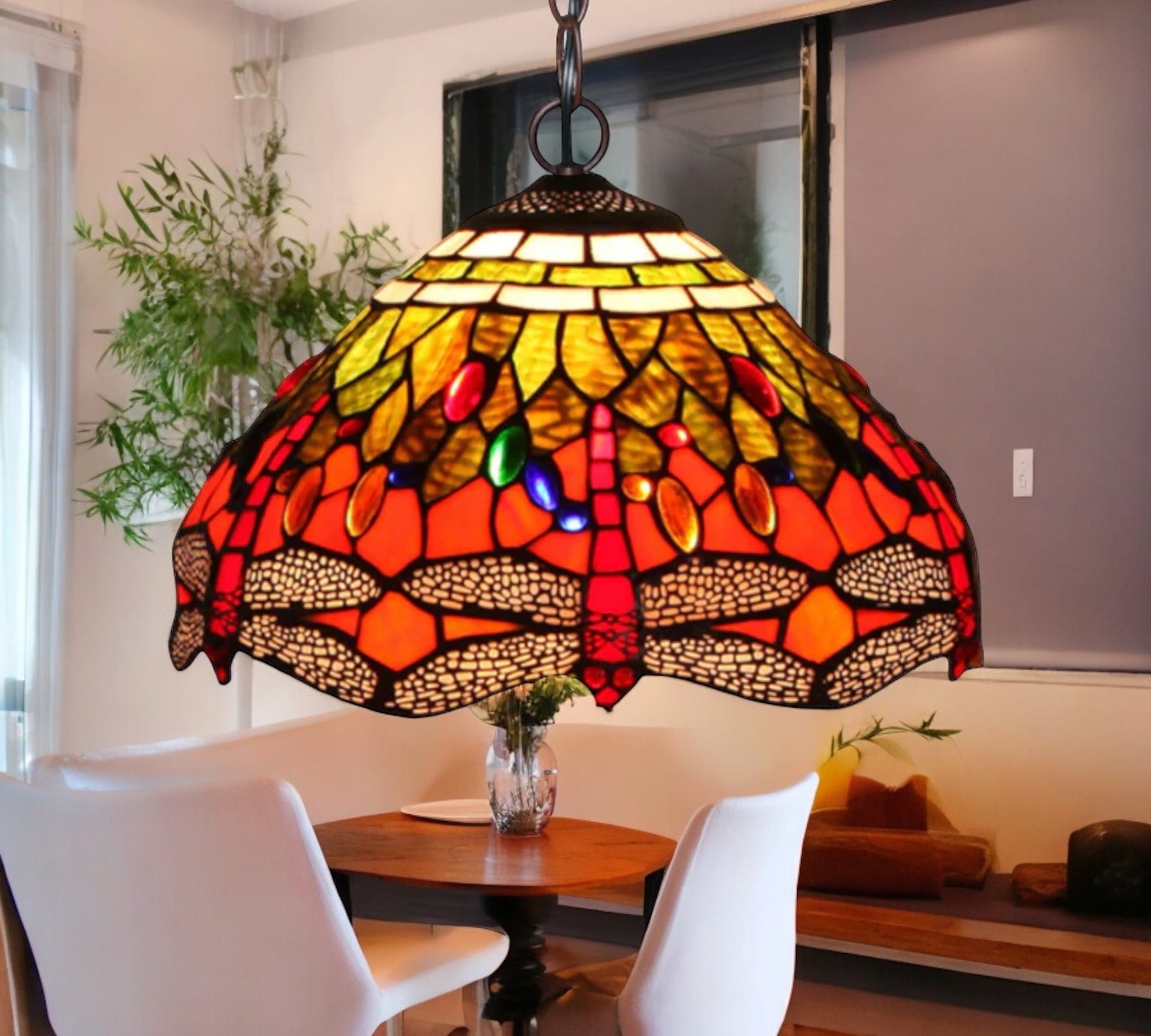 CDH 12" Tiffany Pendant Lamp 30cm shade (12076TC)
