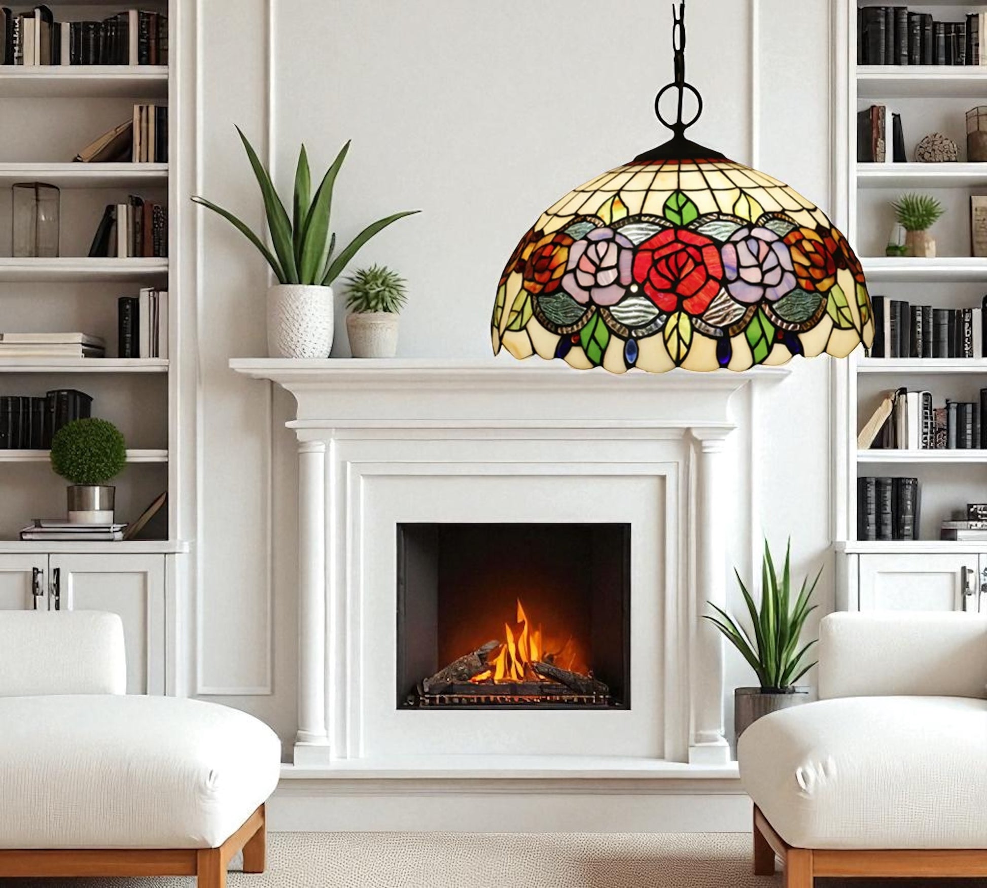 CDH 12" Tiffany Pendant Lamp 30cm shade (12081C)