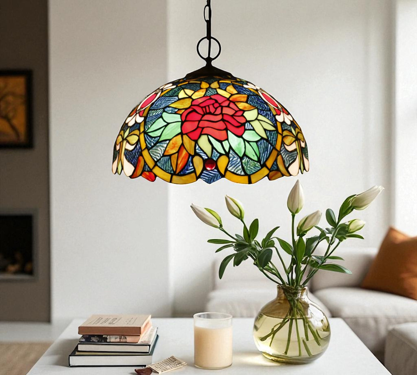 CDH 12" Tiffany Pendant Lamp 30cm shade (12087C)