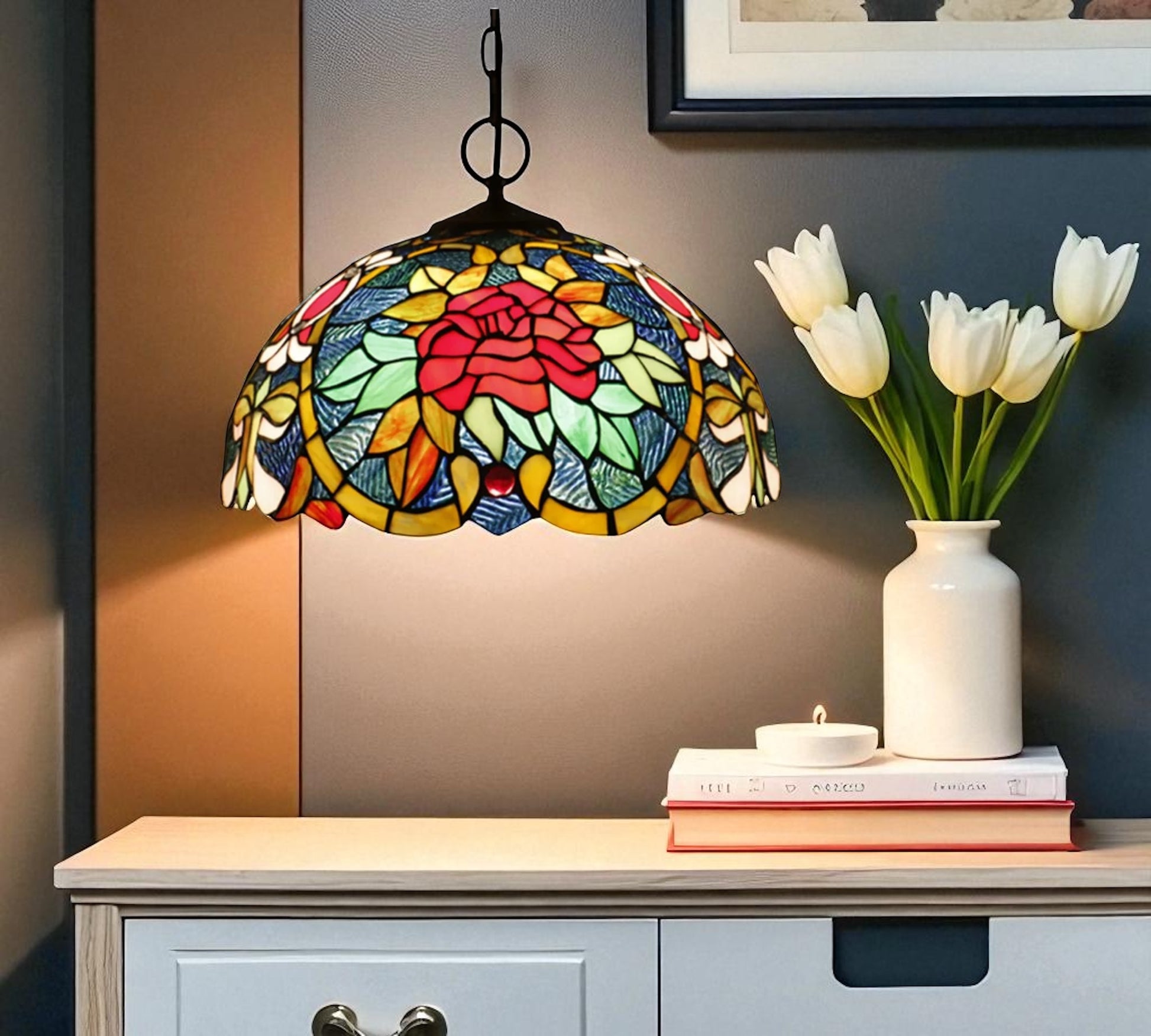 CDH 12" Tiffany Pendant Lamp 30cm shade (12087C)