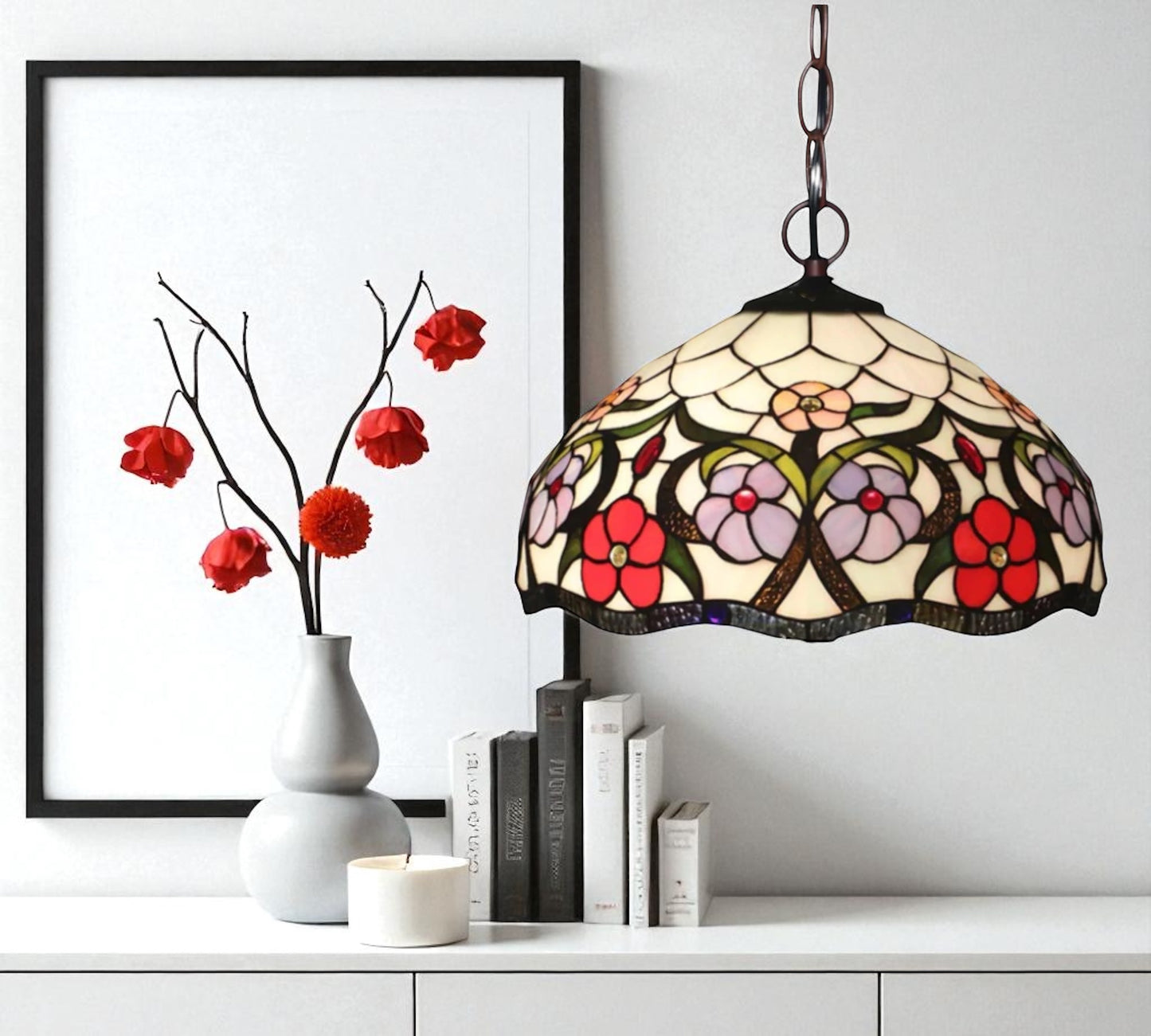 CDH 12" Tiffany Pendant Lamp 30cm shade (12088C)