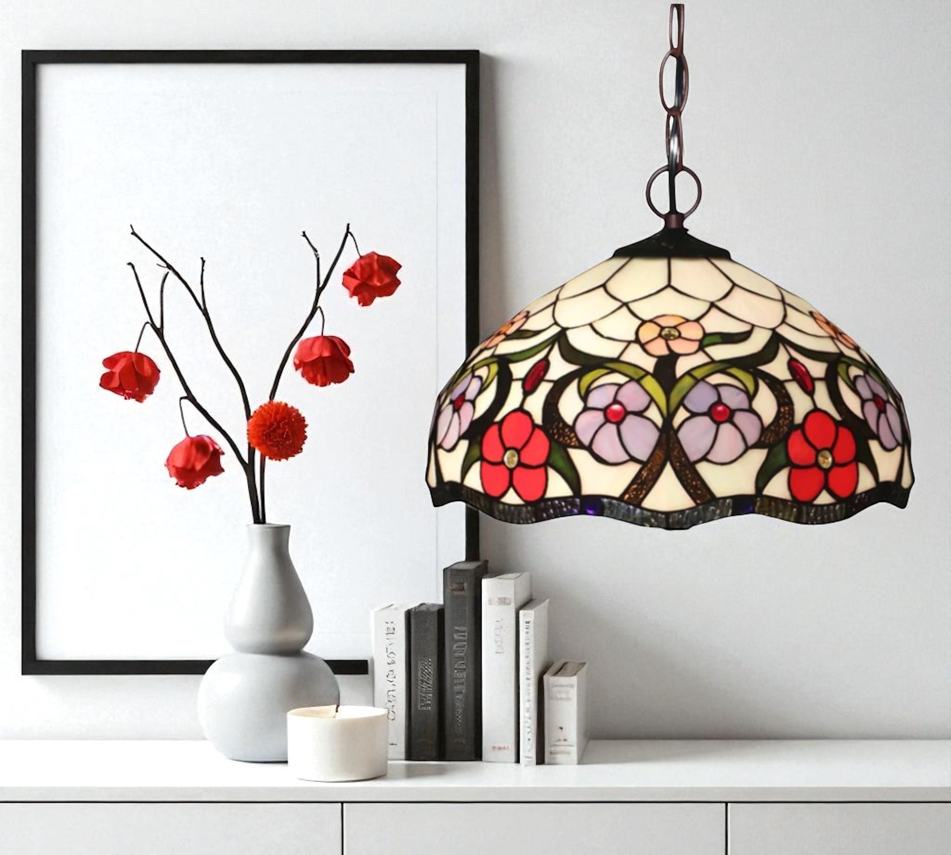 CDH 12" Tiffany Pendant Lamp 30cm shade (12088C)