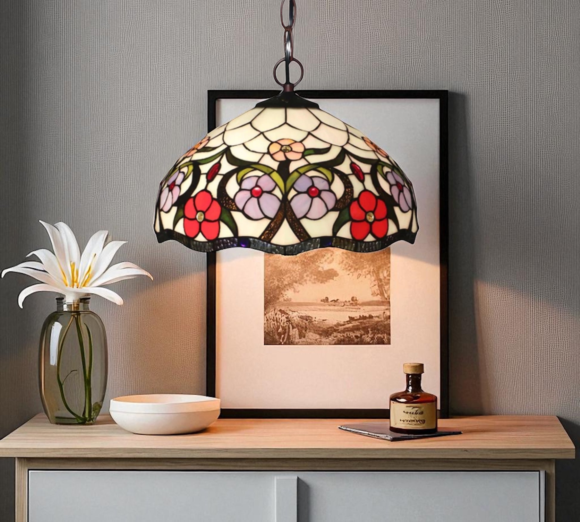 CDH 12" Tiffany Pendant Lamp 30cm shade (12088C)