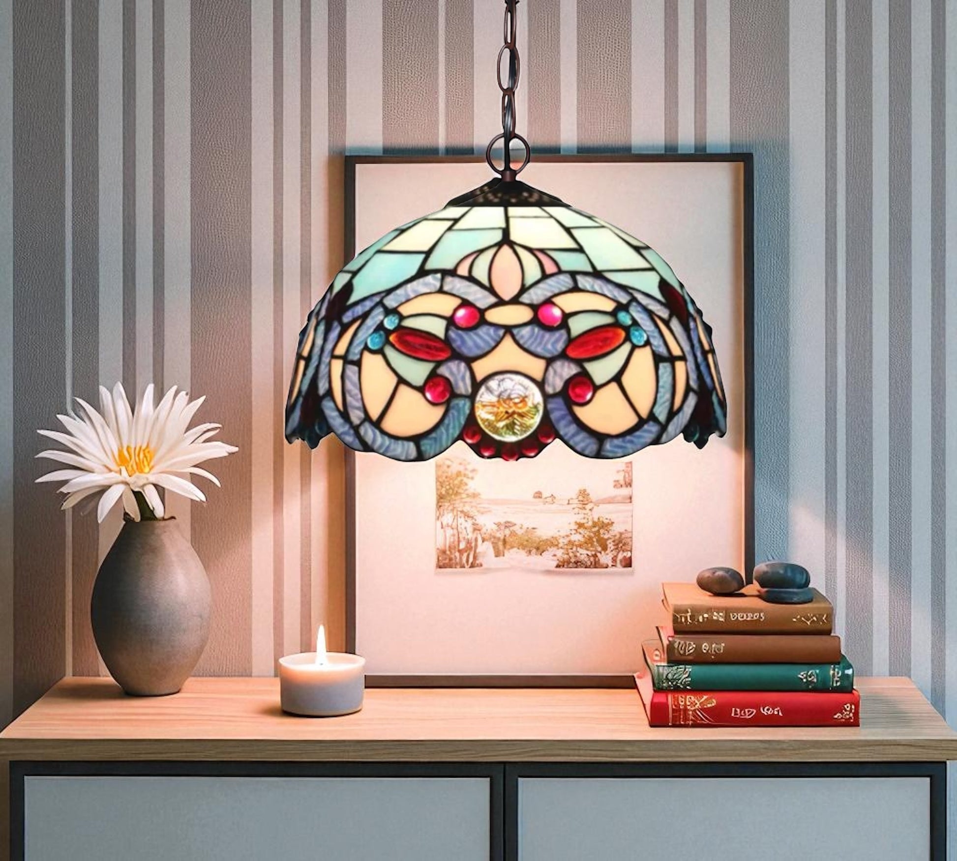 CDH 12" Tiffany Pendant Lamp 30cm shade (12089C)