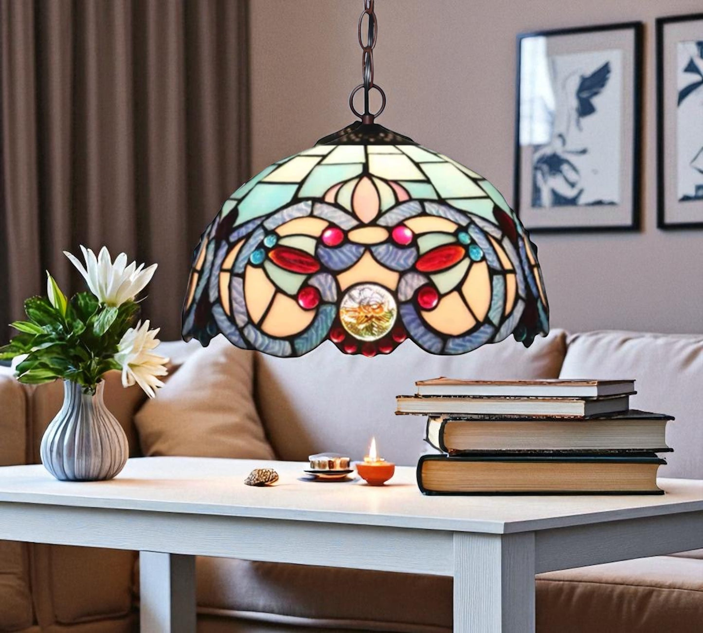 CDH 12" Tiffany Pendant Lamp 30cm shade (12089C)