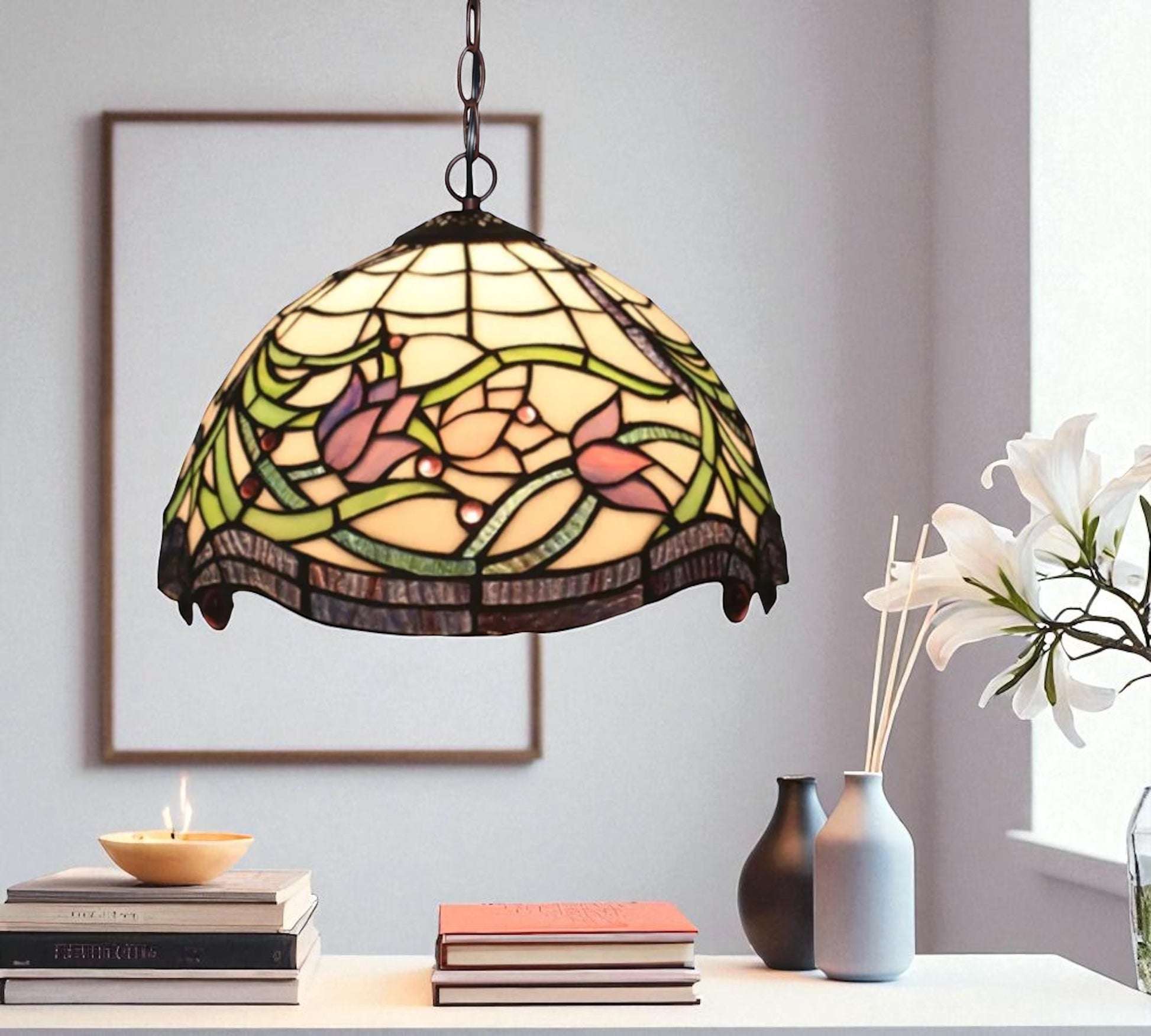 CDH 12" Tiffany Pendant Lamp 30cm shade (12091C)