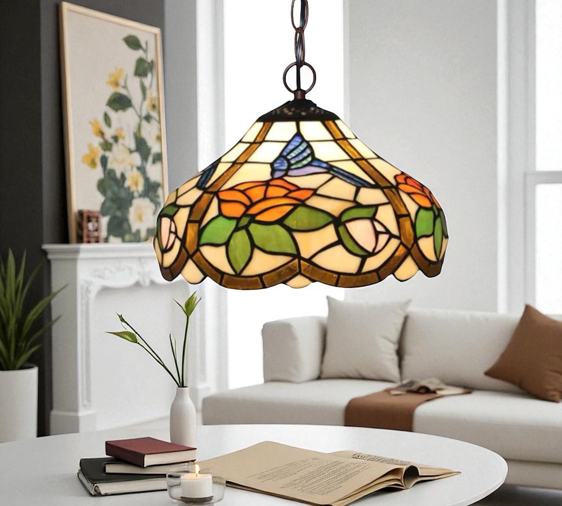 CDH 12" Tiffany Pendant Lamp 30cm shade (12092C)