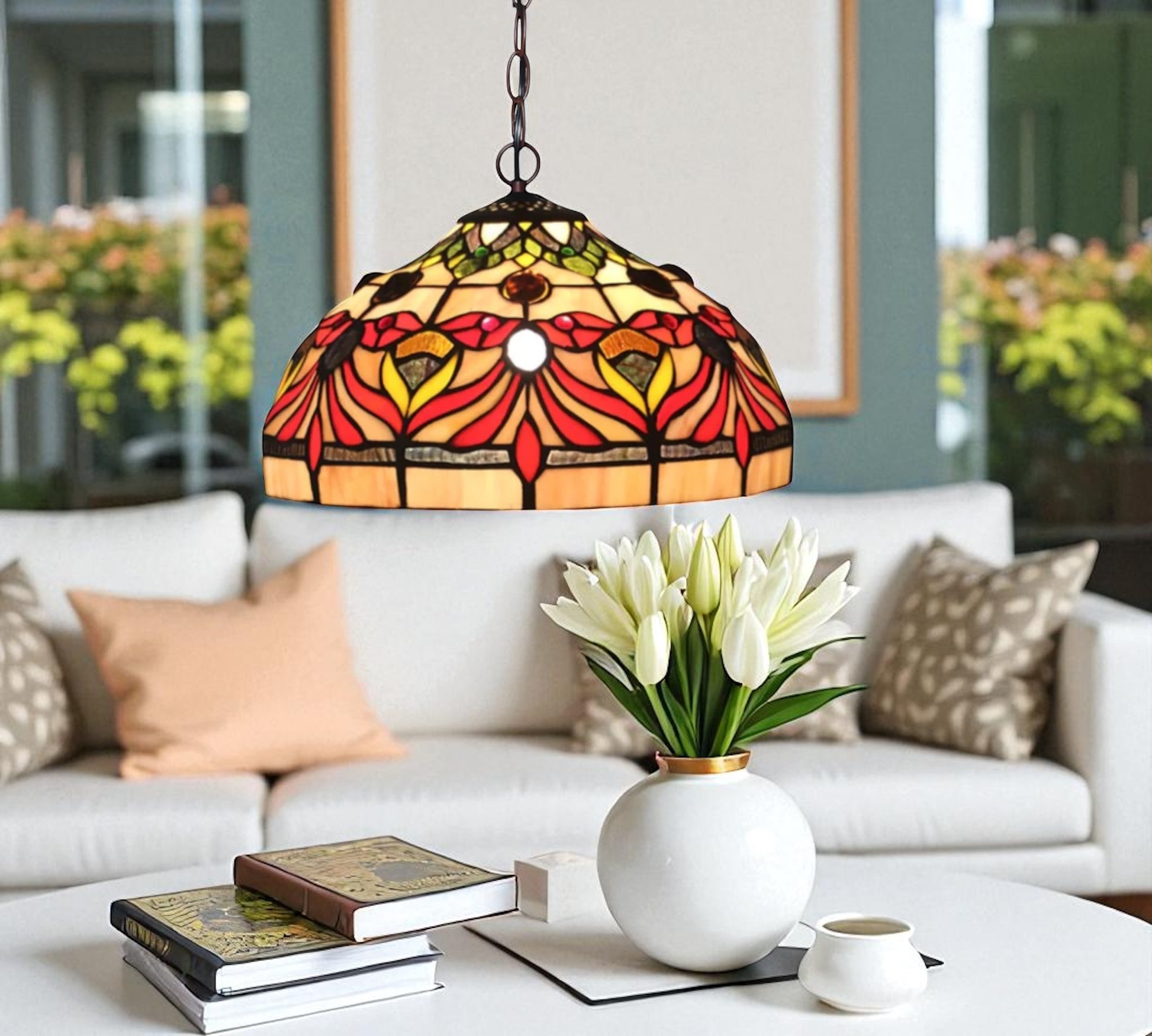CDH 12" Tiffany Pendant Lamp 30cm shade (12093C)