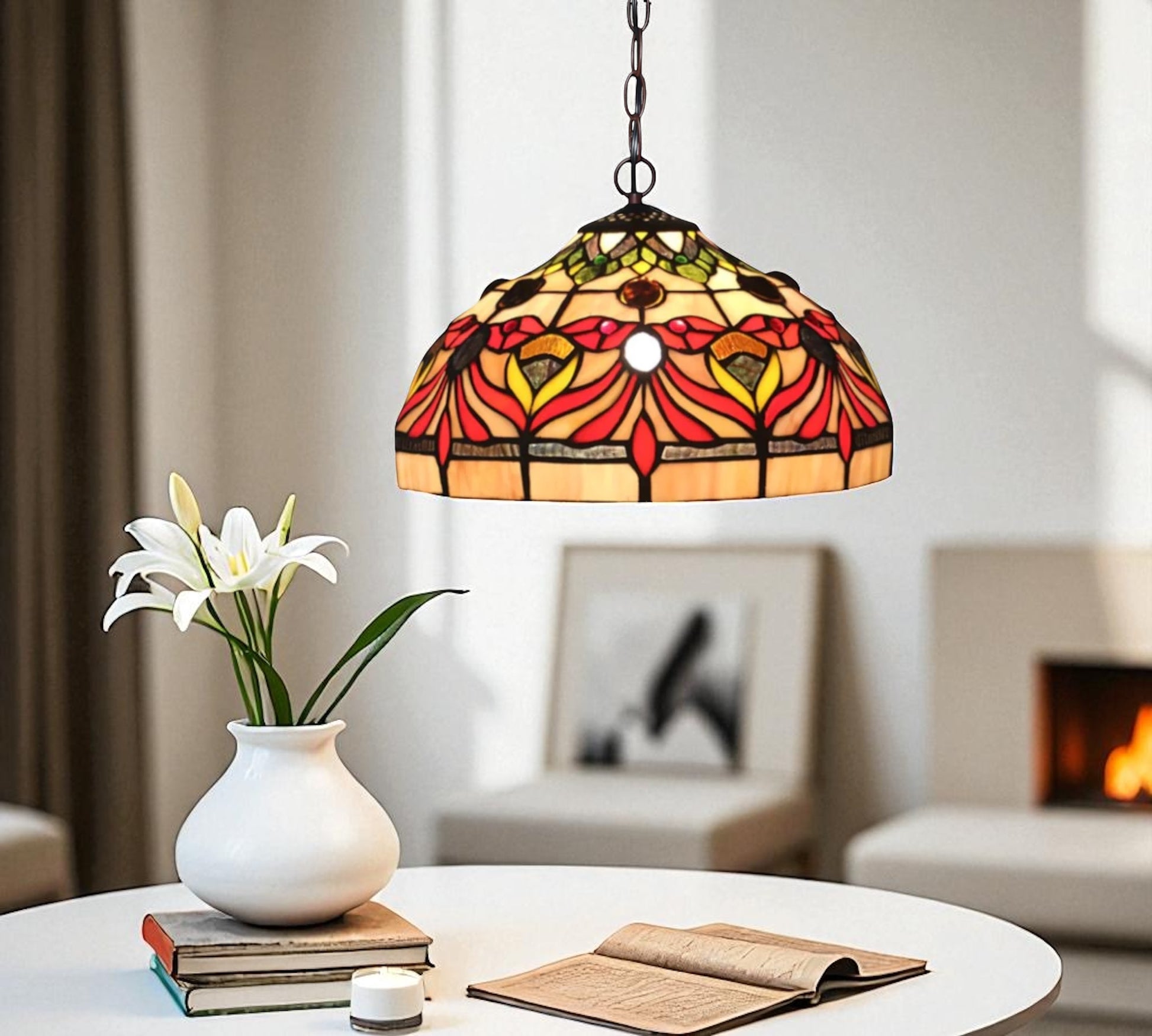 CDH 12" Tiffany Pendant Lamp 30cm shade (12093C)