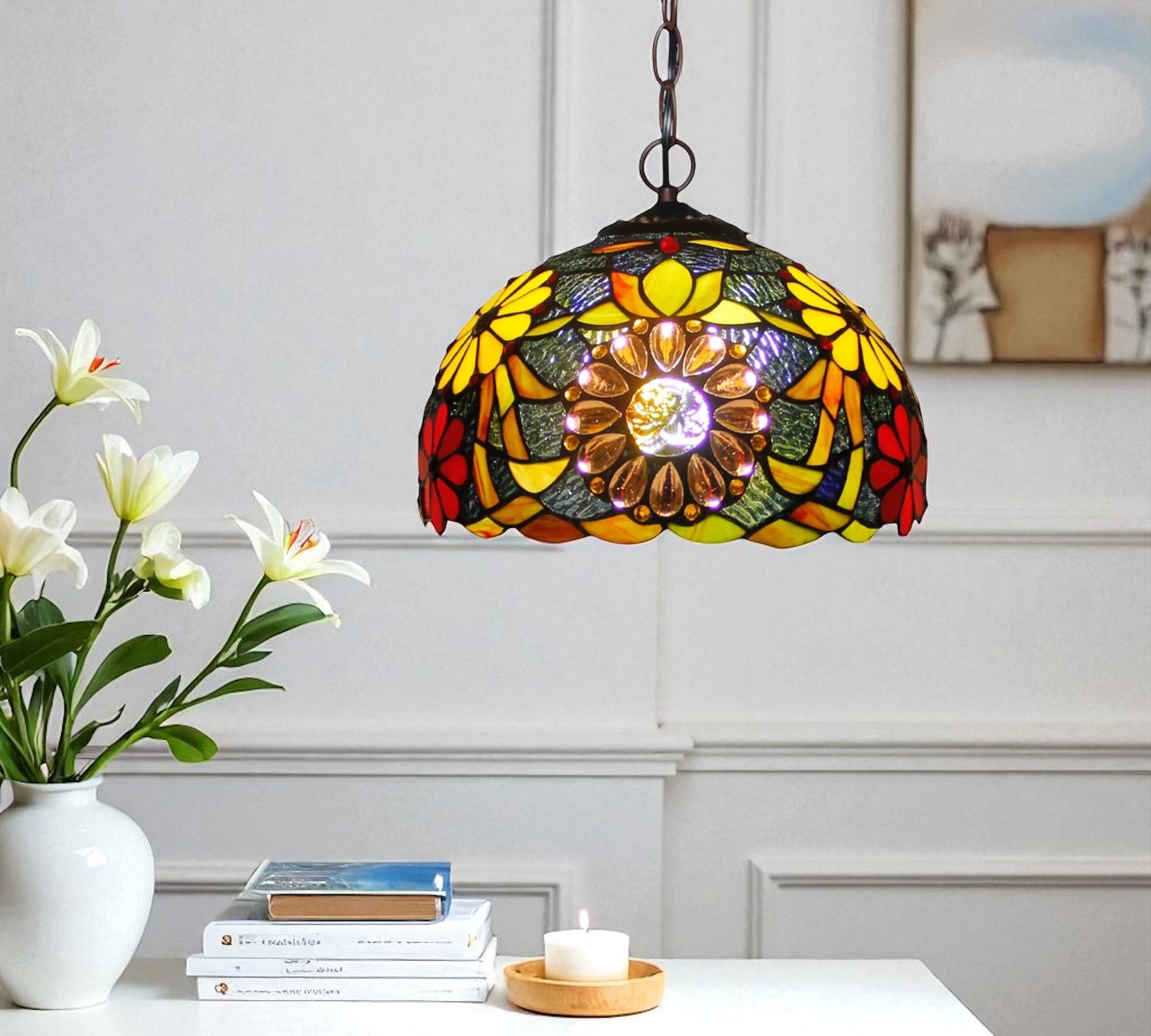 CDH 12" Tiffany Pendant Lamp 30cm shade (12096C)