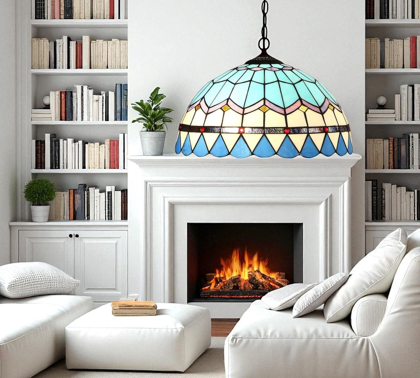 CDH 12" Tiffany Pendant Lamp 30cm shade (12101C)