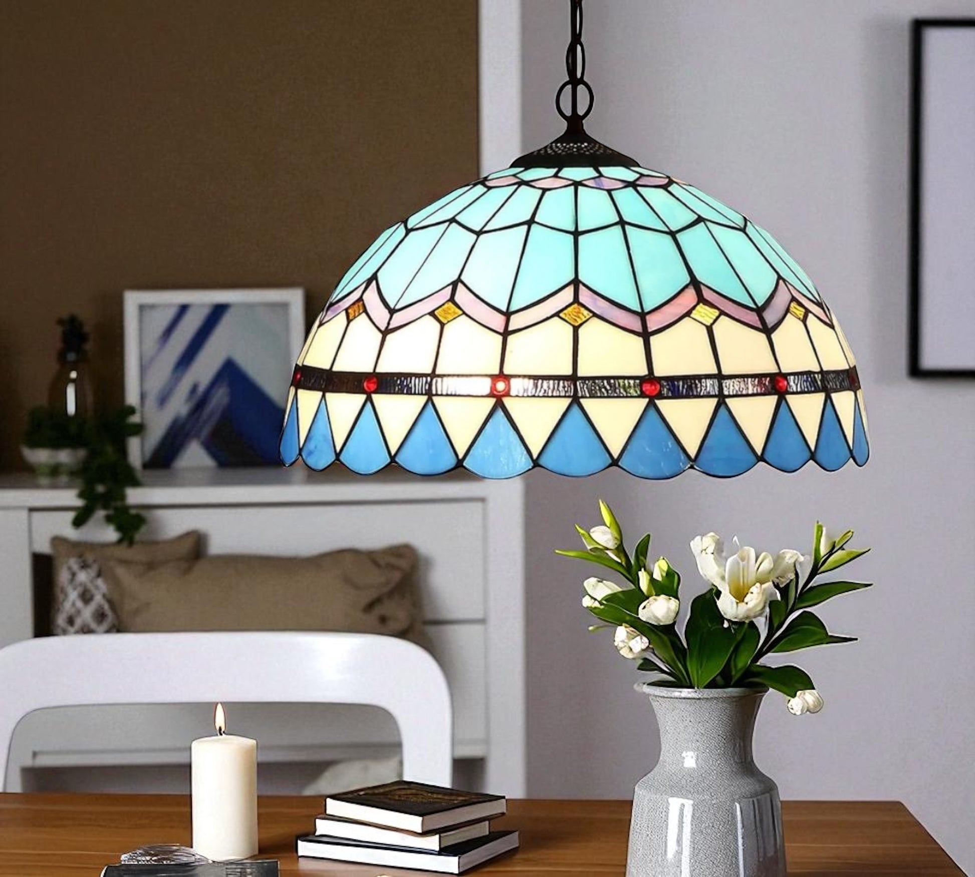 CDH 12" Tiffany Pendant Lamp 30cm shade (12101C)