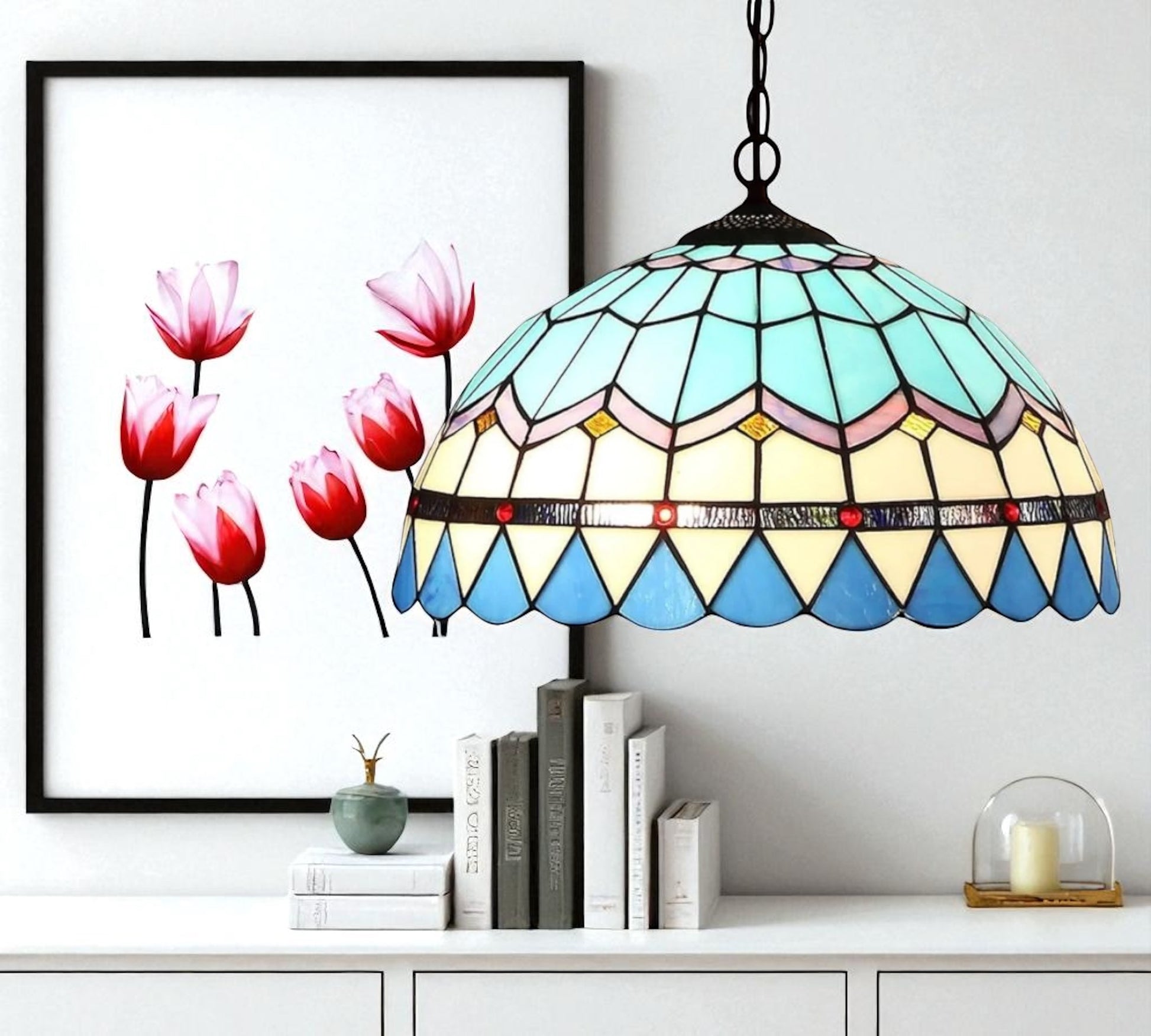 CDH 12" Tiffany Pendant Lamp 30cm shade (12101C)
