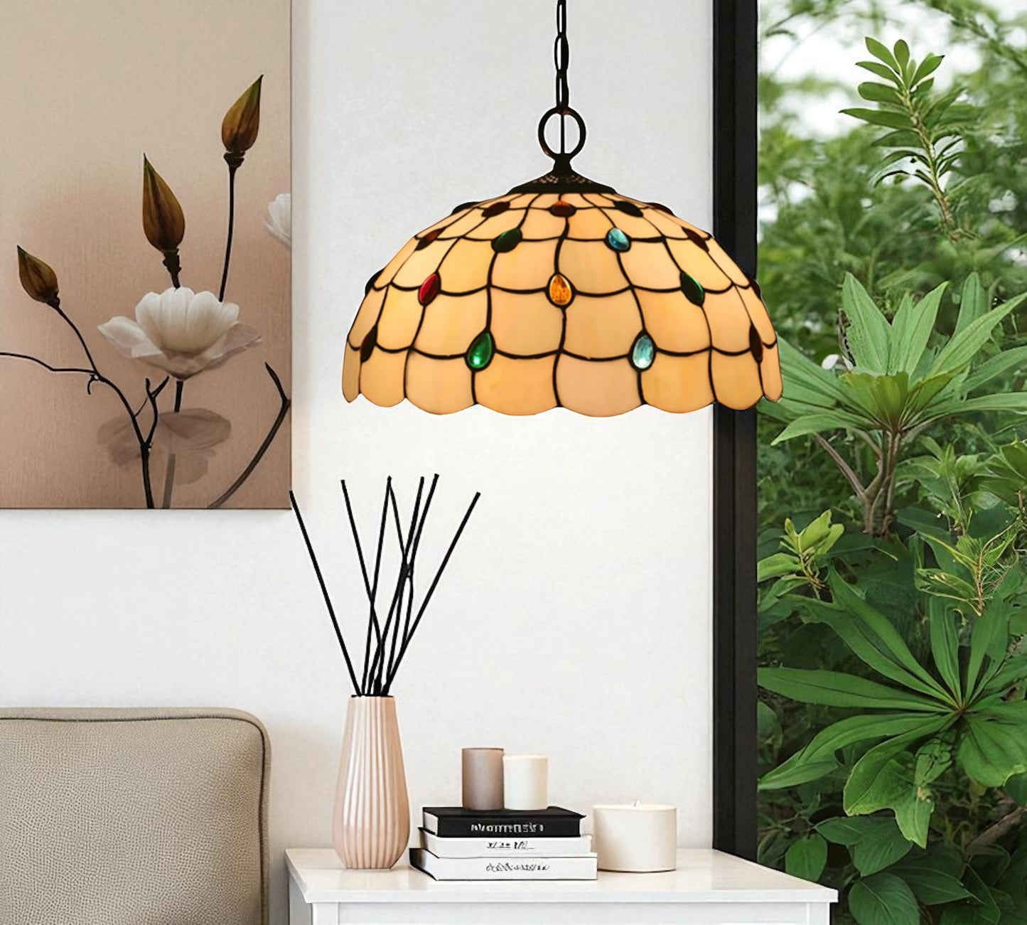 CDH 12" Tiffany Pendant Lamp 30cm shade (12103C)