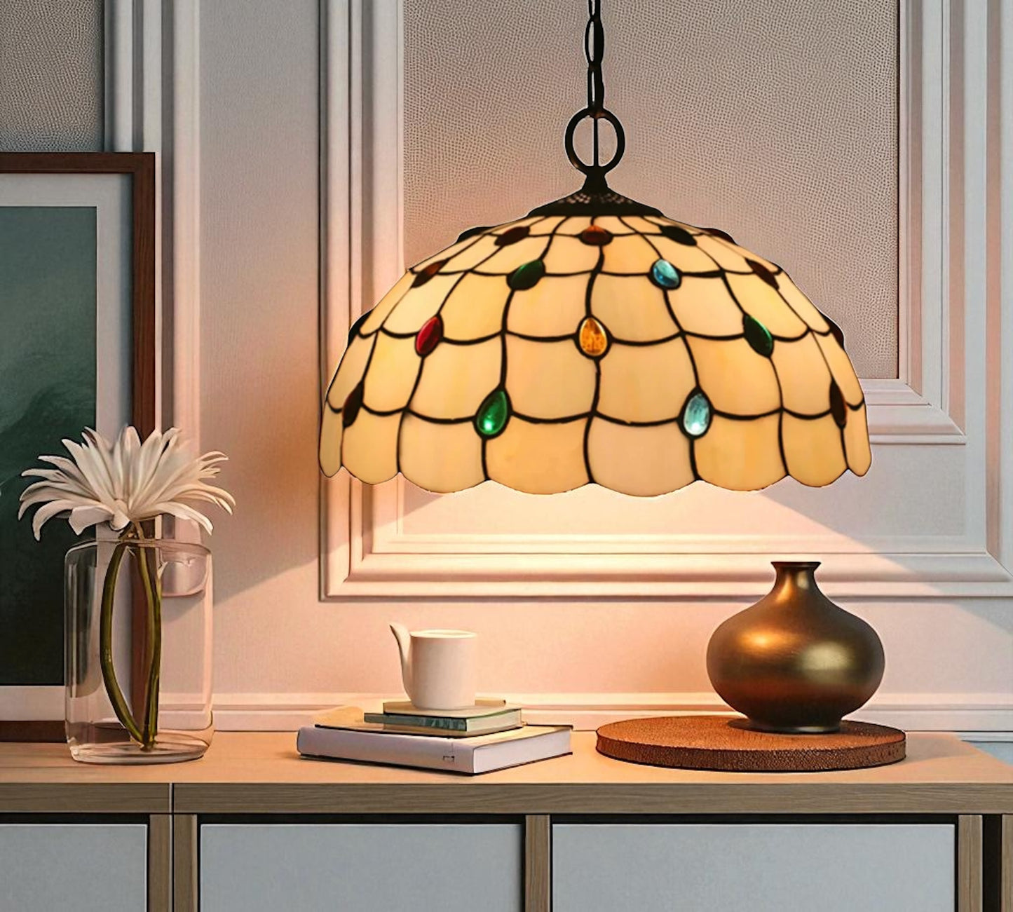 CDH 12" Tiffany Pendant Lamp 30cm shade (12103C)