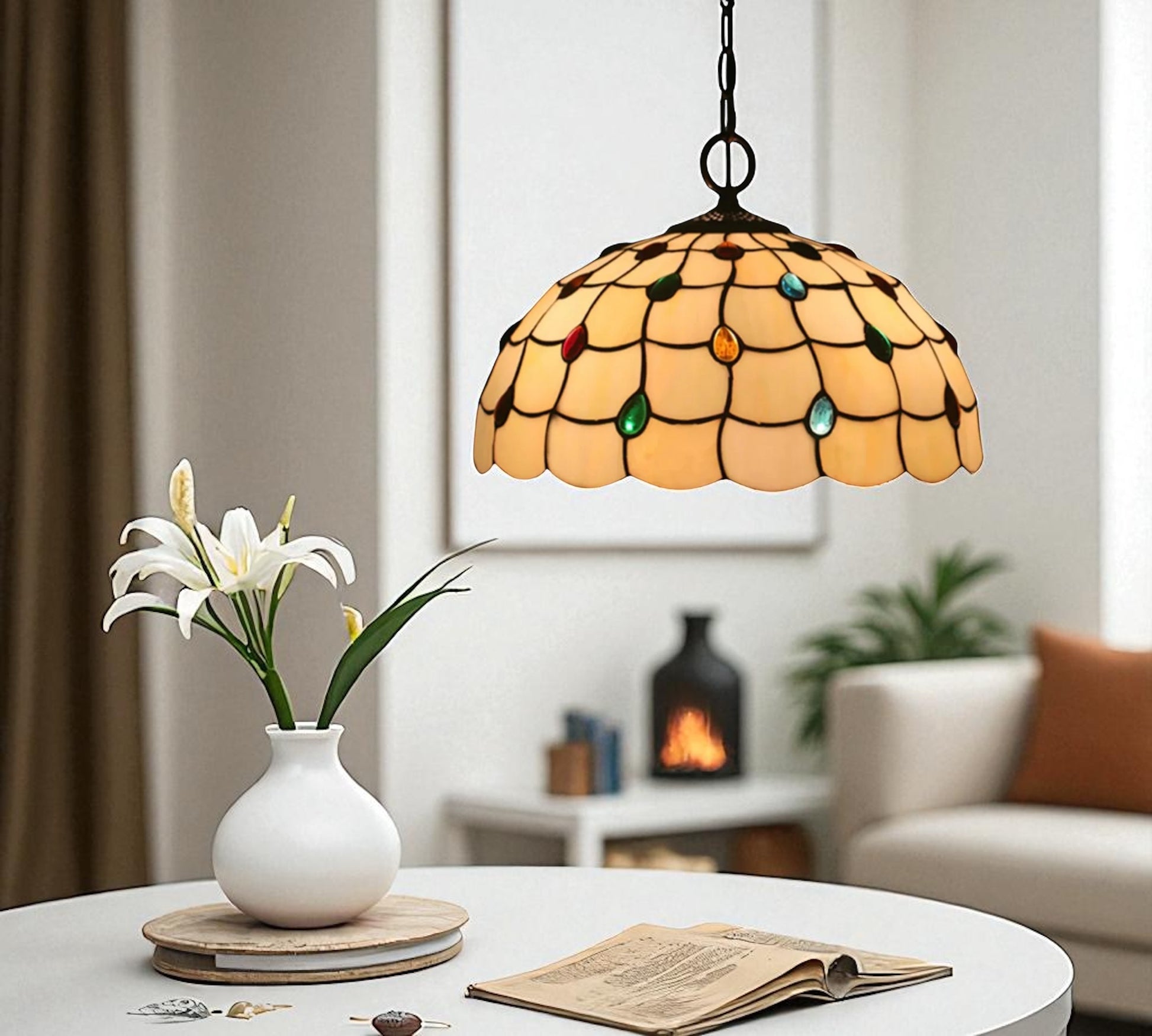 CDH 12" Tiffany Pendant Lamp 30cm shade (12103C)