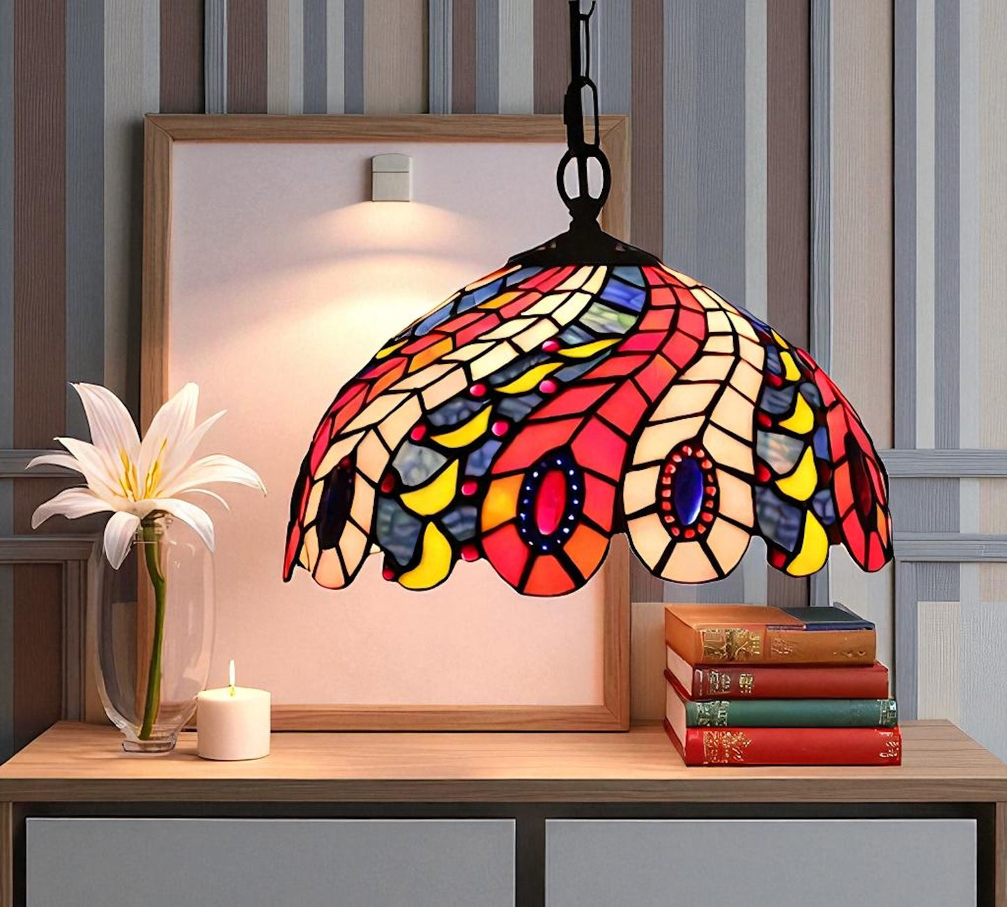 CDH 12" Tiffany Pendant Lamp 30cm shade (12705C)
